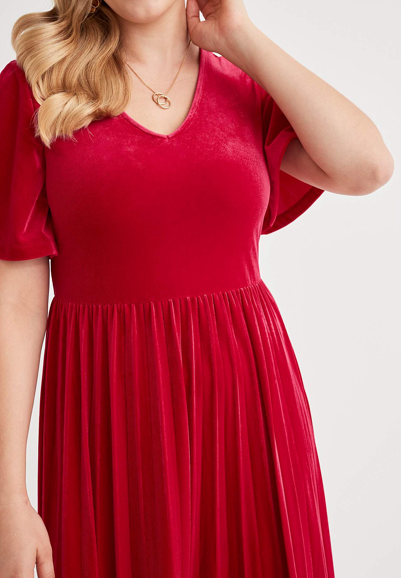 Geplisseerde velvet jurk