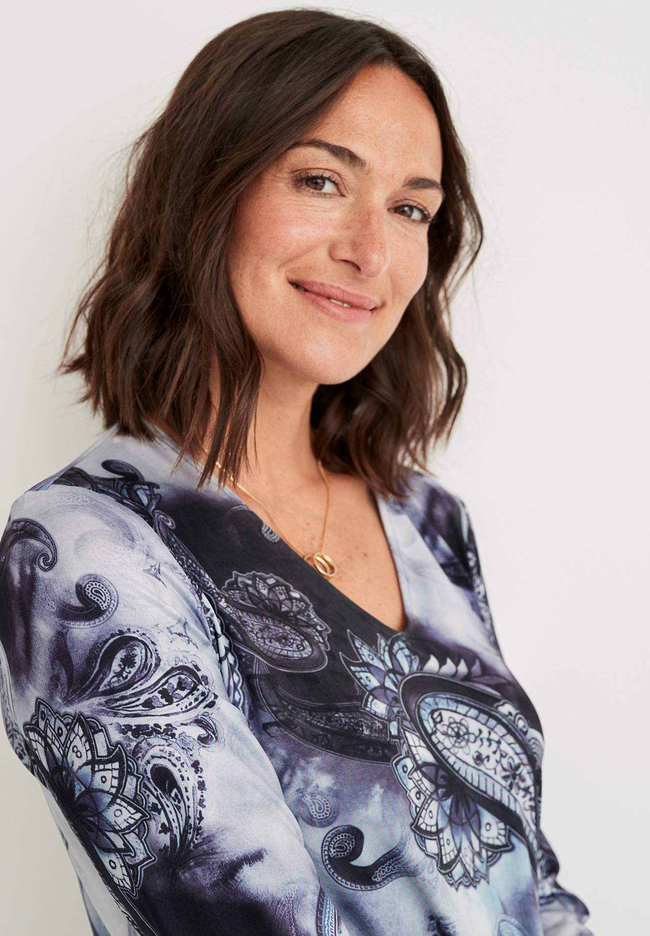 Patroonvormige jersey tuniek Ronja