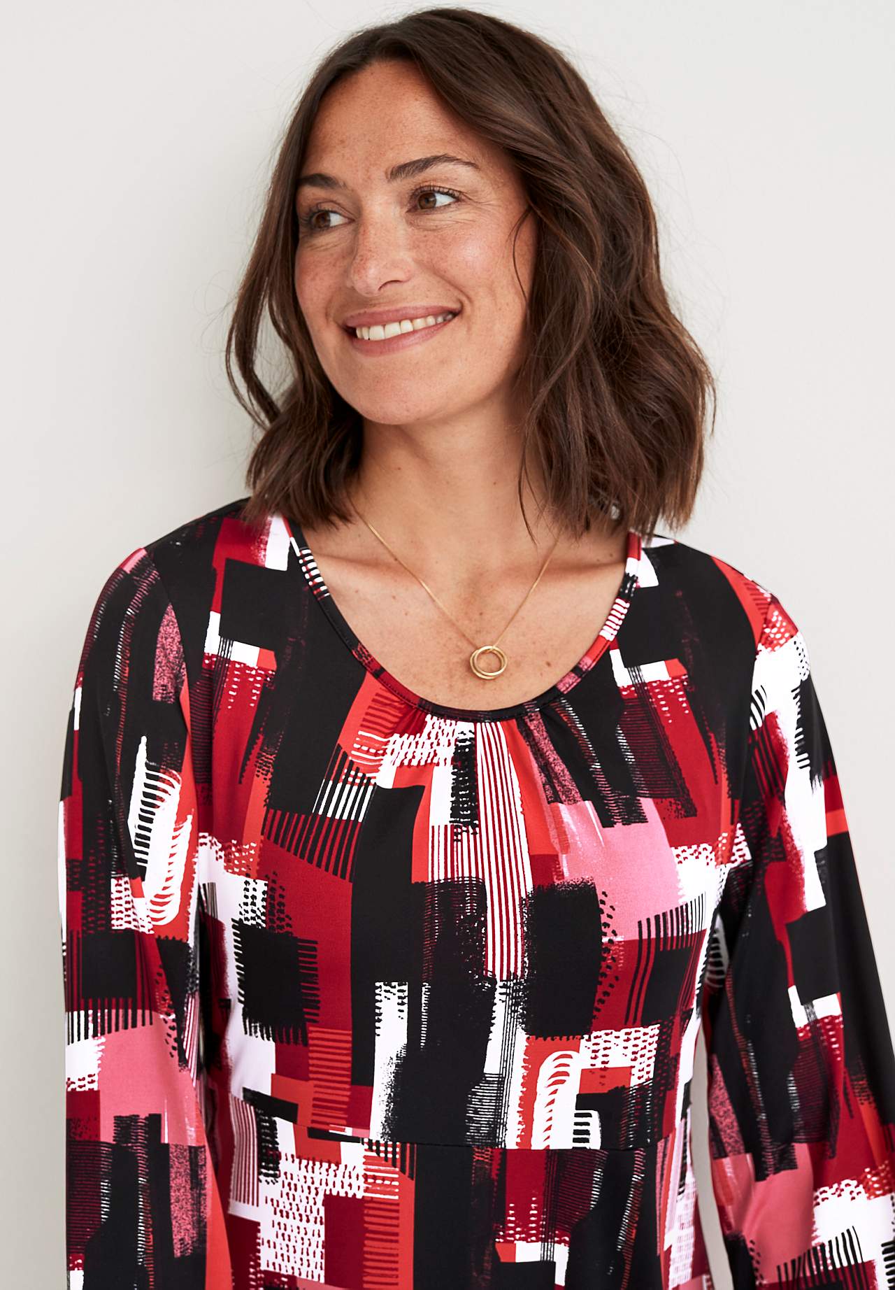Patroonvormige jersey jurk