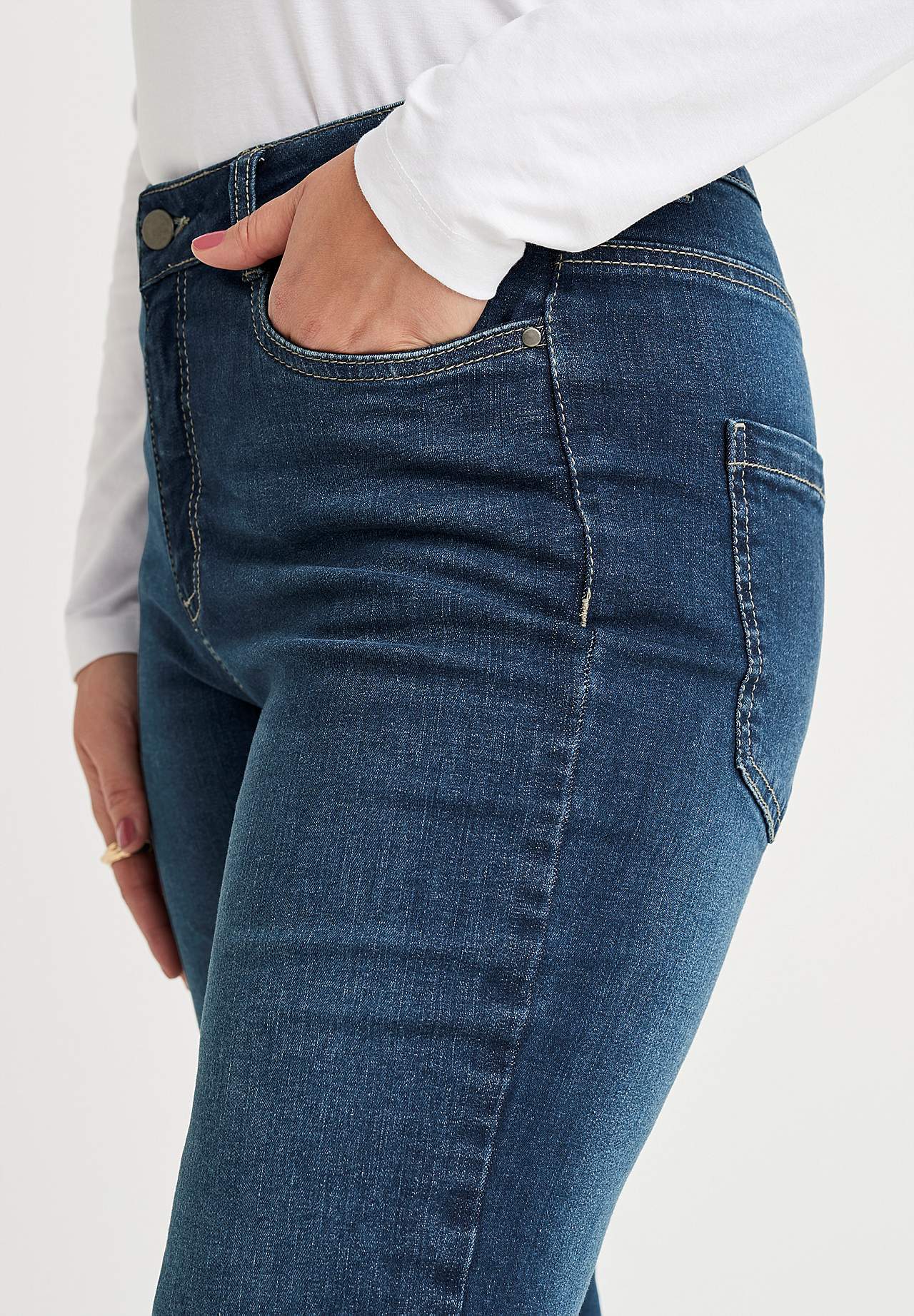 Stretch jeans met rechte pijpen - drie lengtes