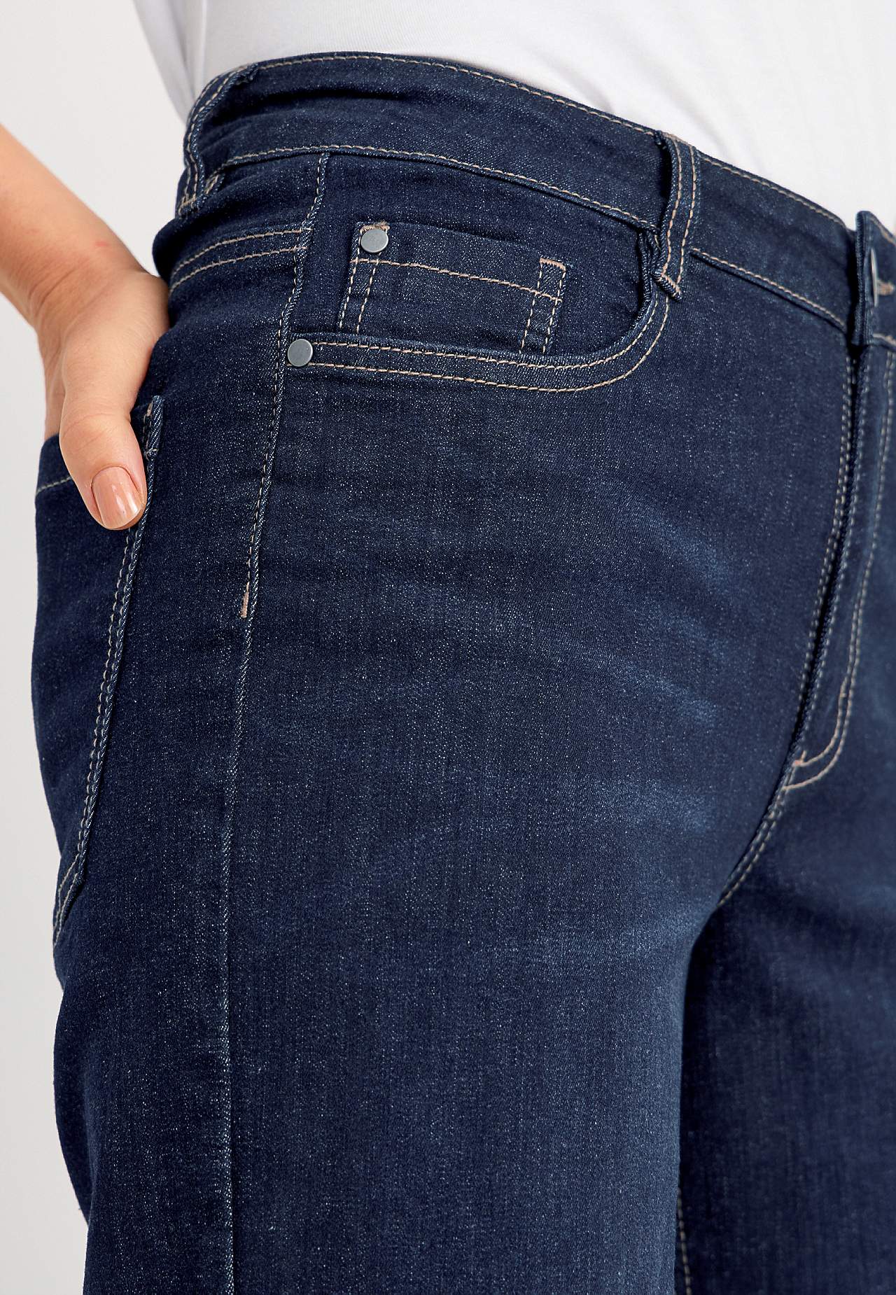 Wijde spijkerbroek met hoog taille