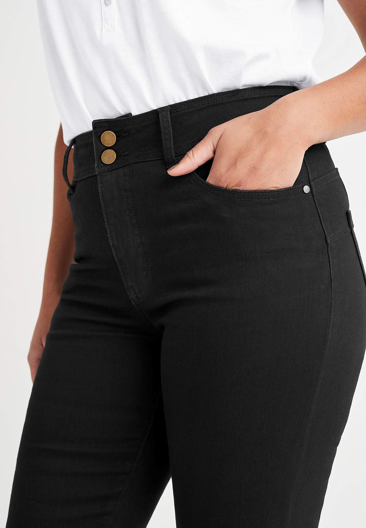Elastische cropped jeans met shaping effect