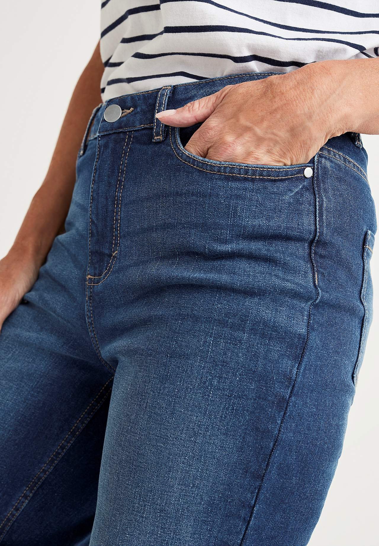 Jeansshort met comfortabelle rek