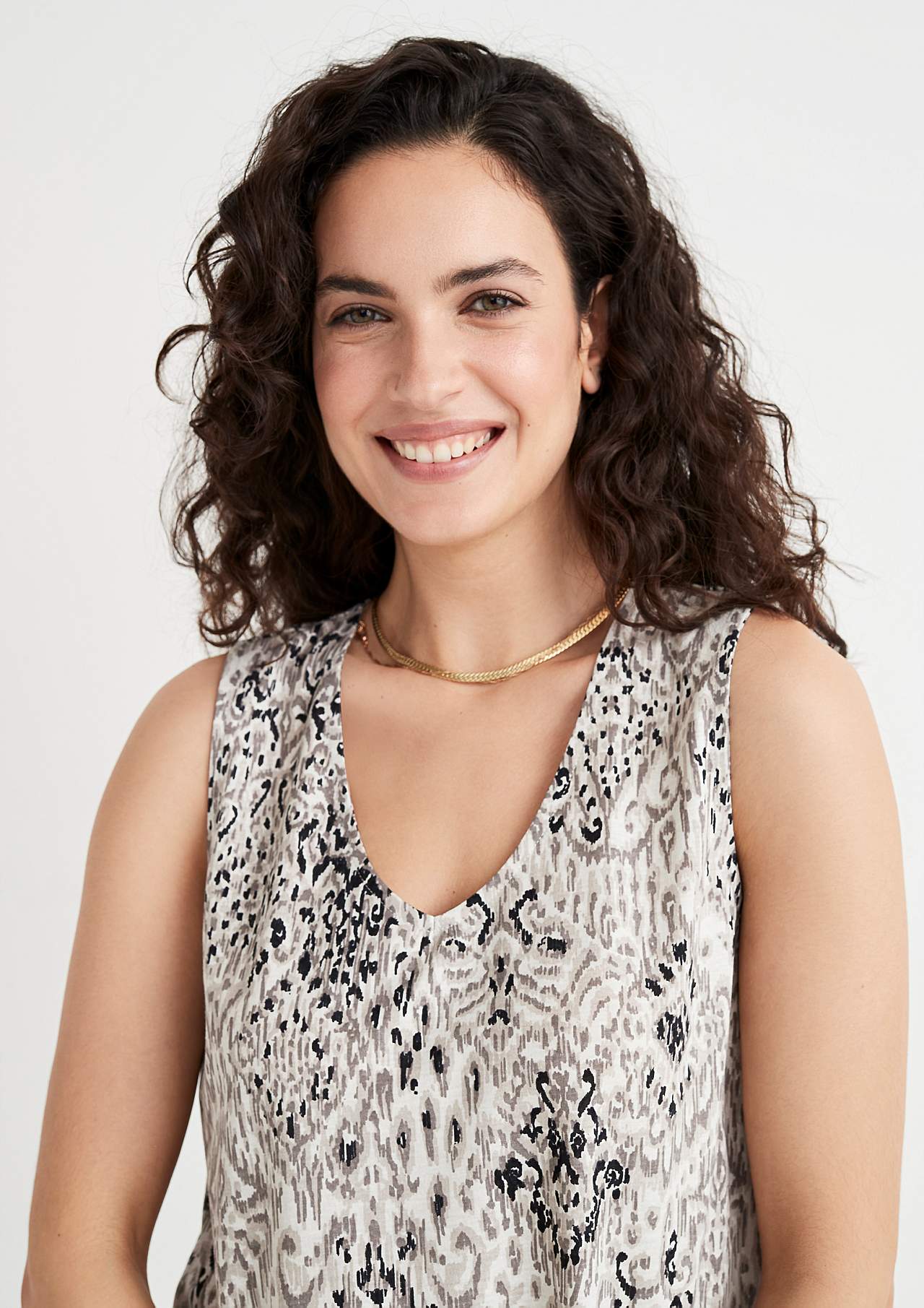 Mouwloze jersey-topjes met twee aparte lengtes Set van 2