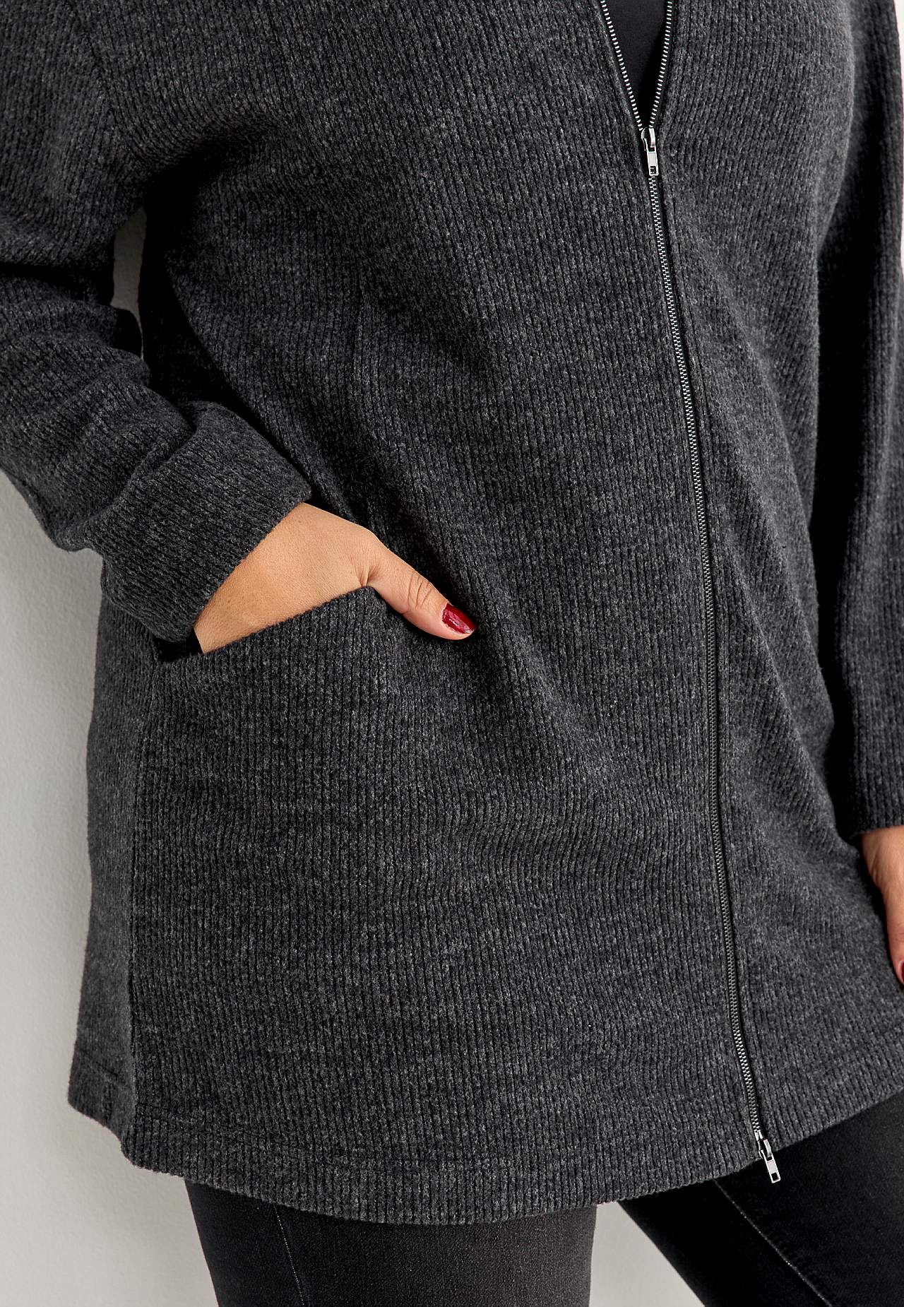 Super zachte lange cardigan met zakken
