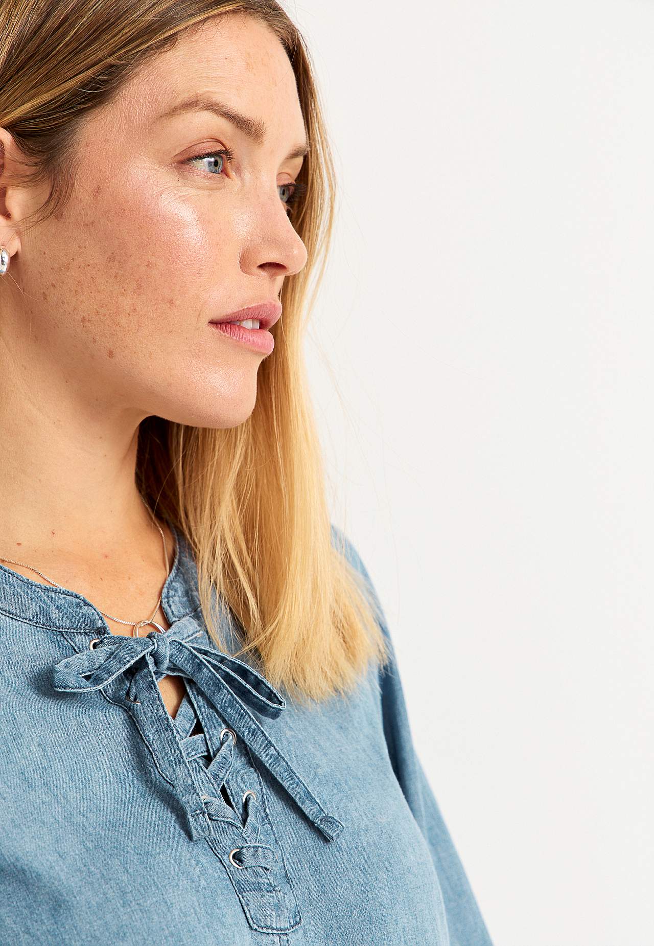 Denim tuniek met veter Ella