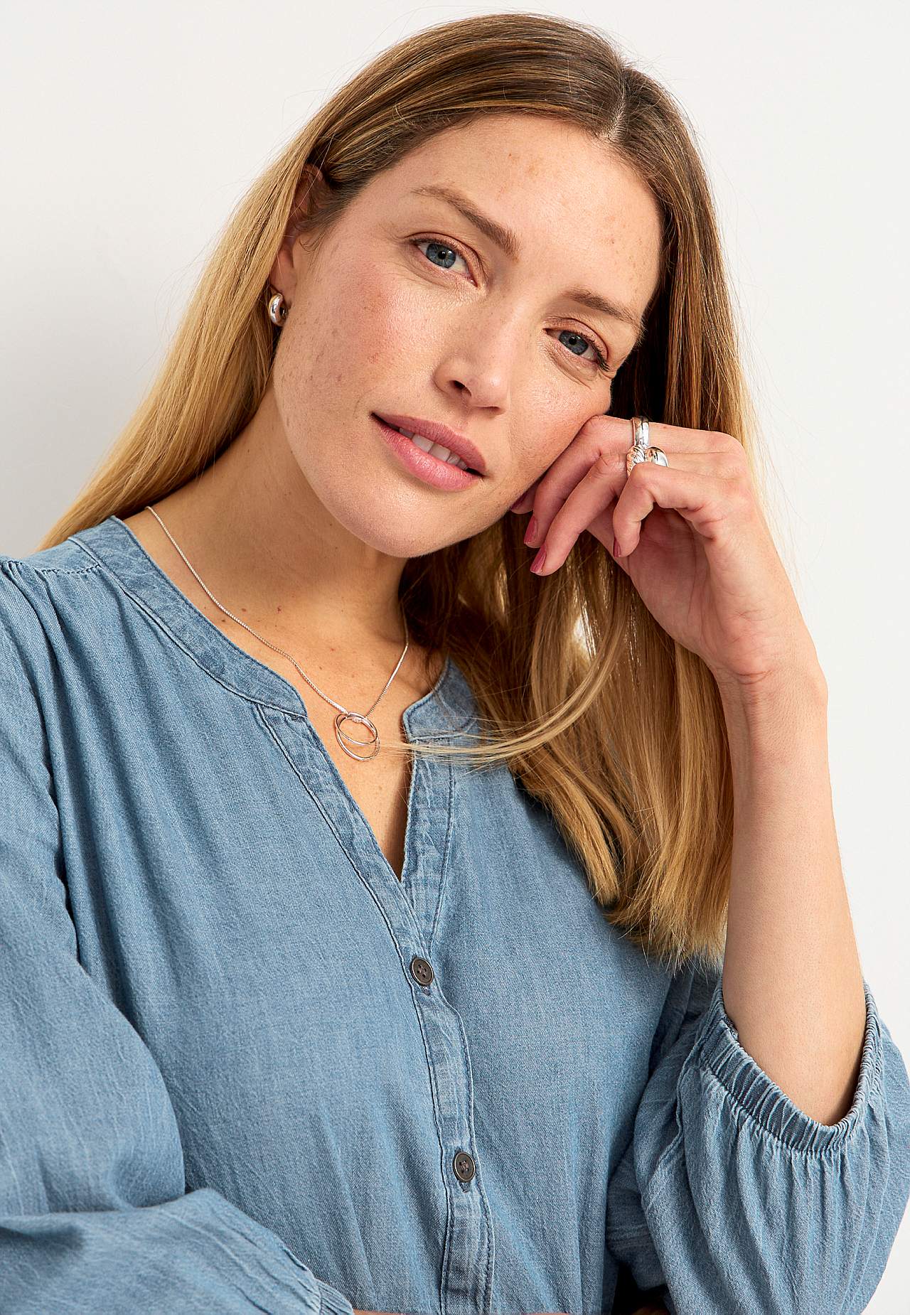 Denim jurk met volant Sonja