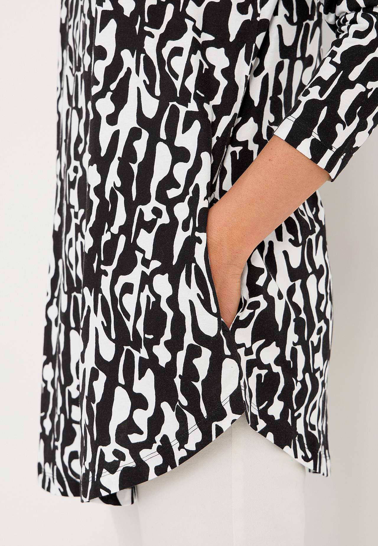 Patroonvormige jersey tuniek met lange mouwen Amira