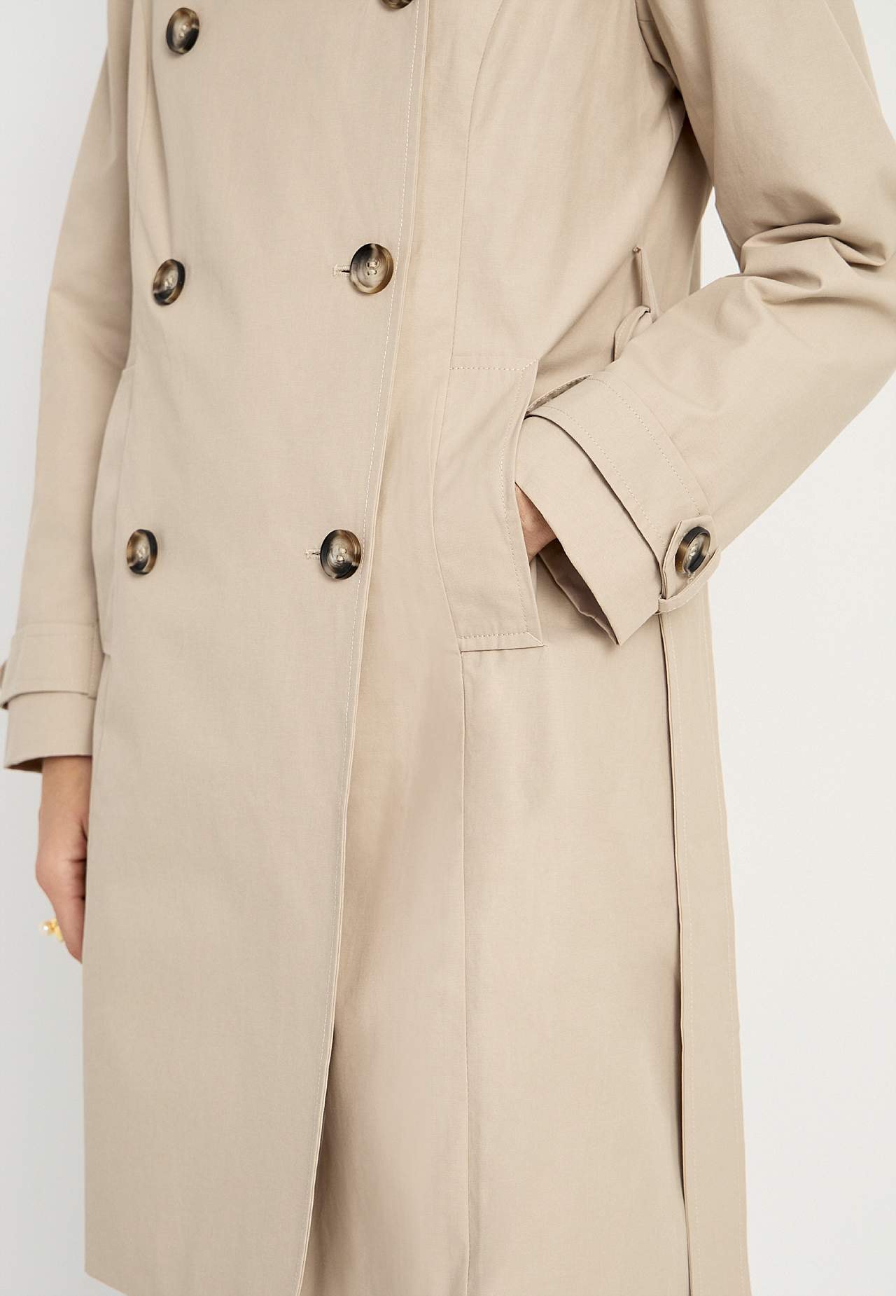 Dubbel-borstige trenchcoat