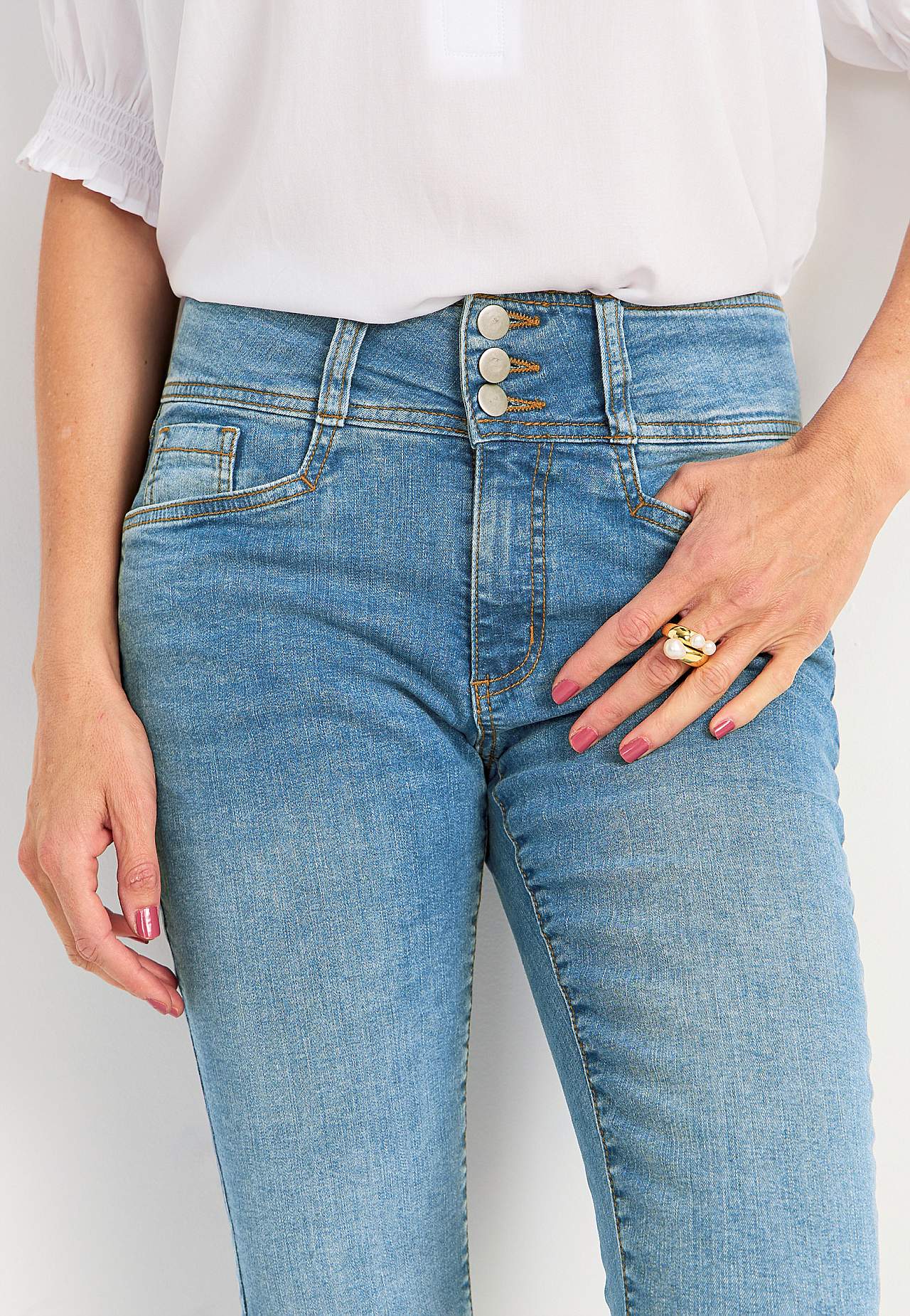 Bootcut jeans met hoge taille