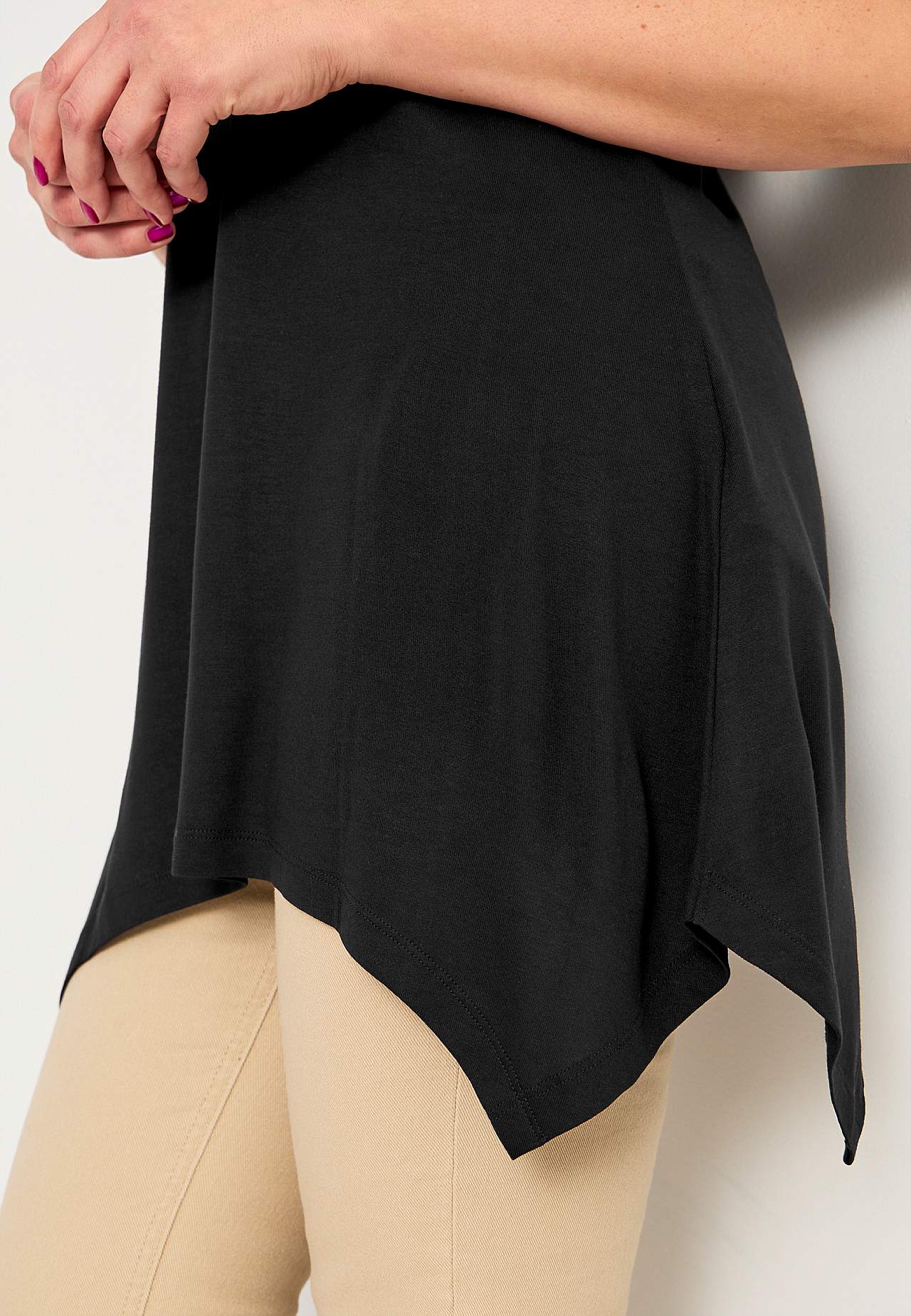 Asymmetrische jersey tuniek