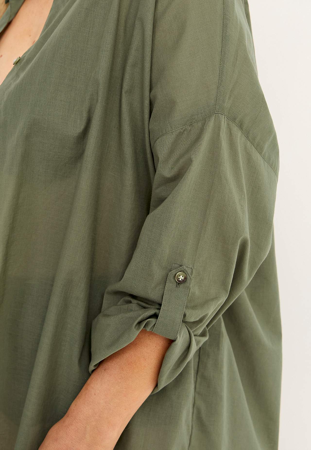 Strandshirt met opvouwbare mouwen