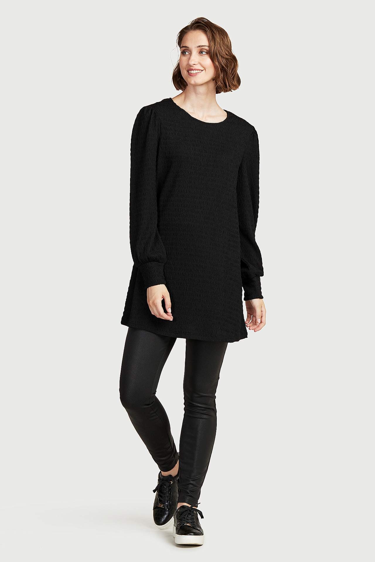 Gekreukte jersey tuniek