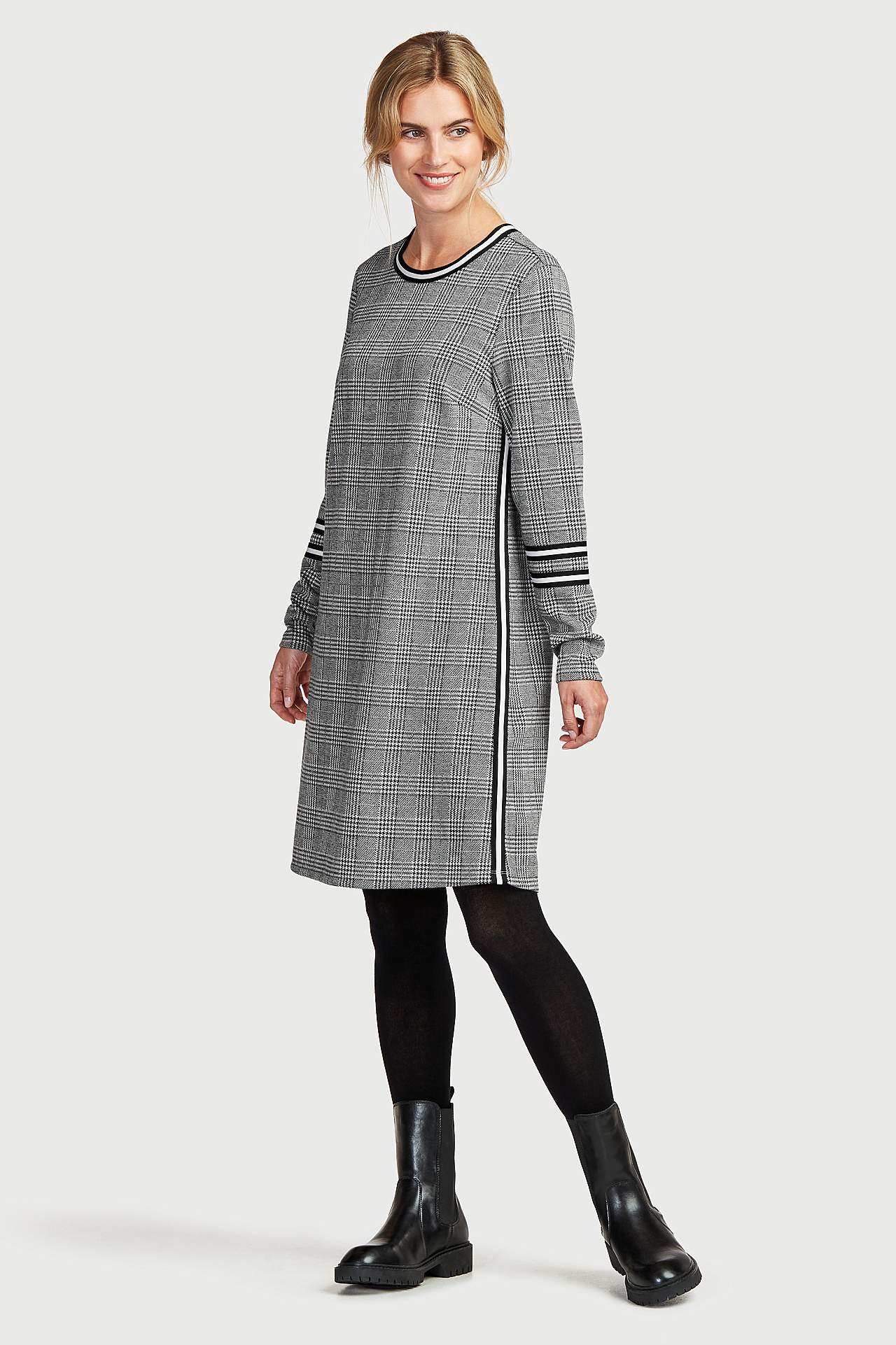 Jerseyjurk met contrastgekleurde details