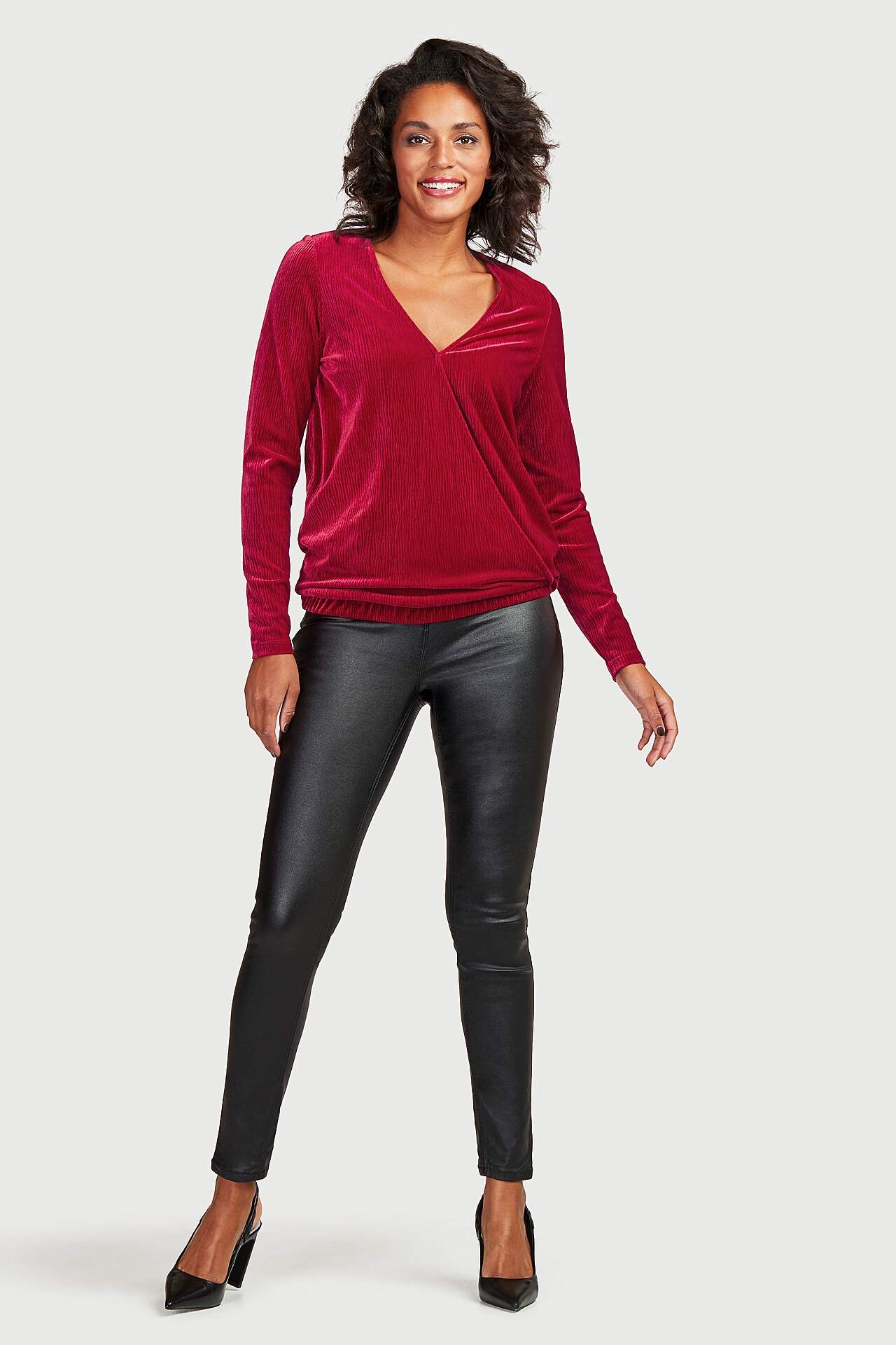 Wikkeltop van geplisseerd velvet