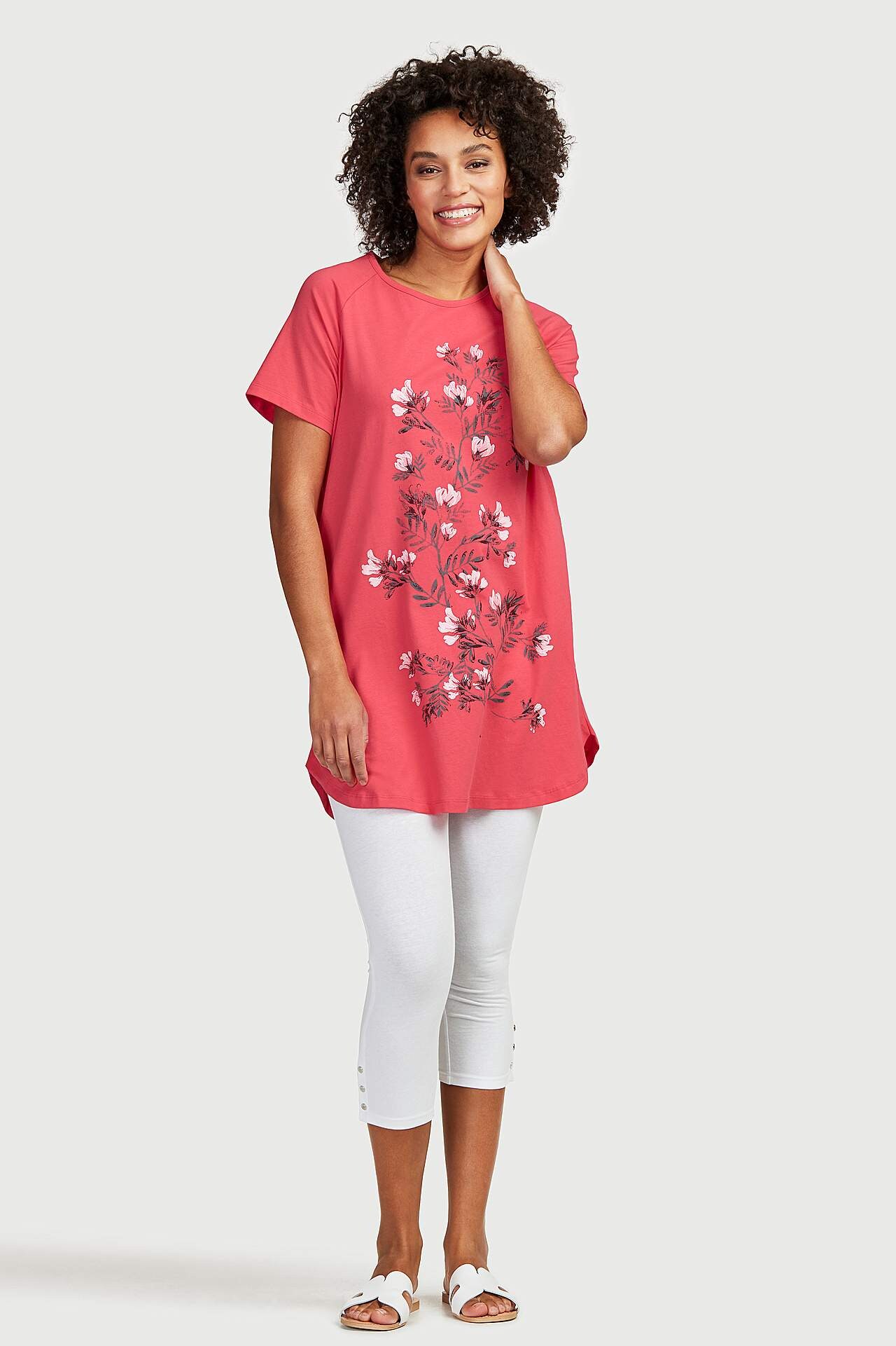 Patroonvormige jersey tunieken Set van 2