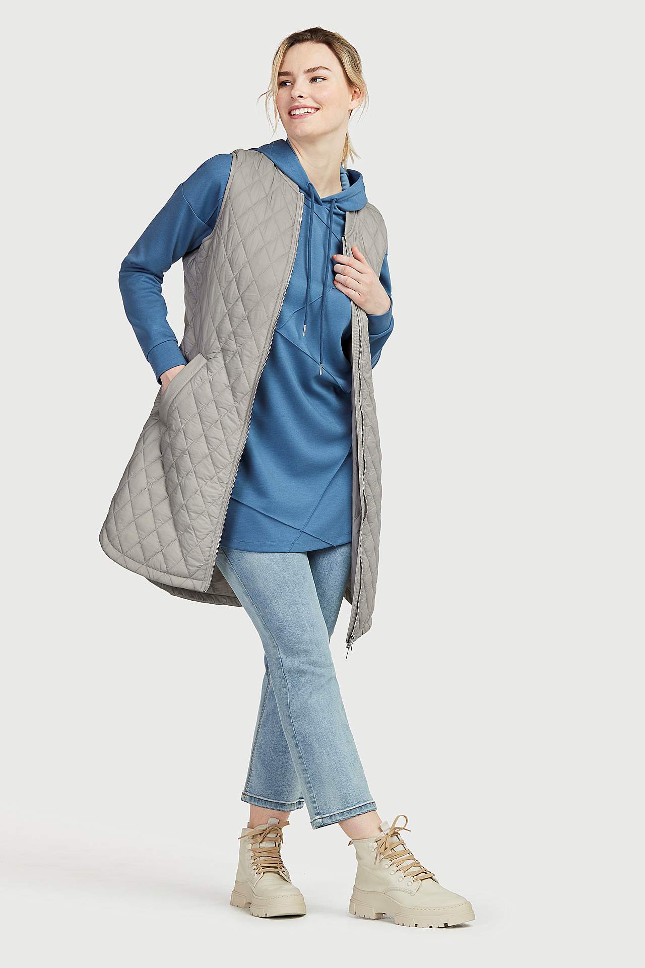 Gewatteerd en lang vest