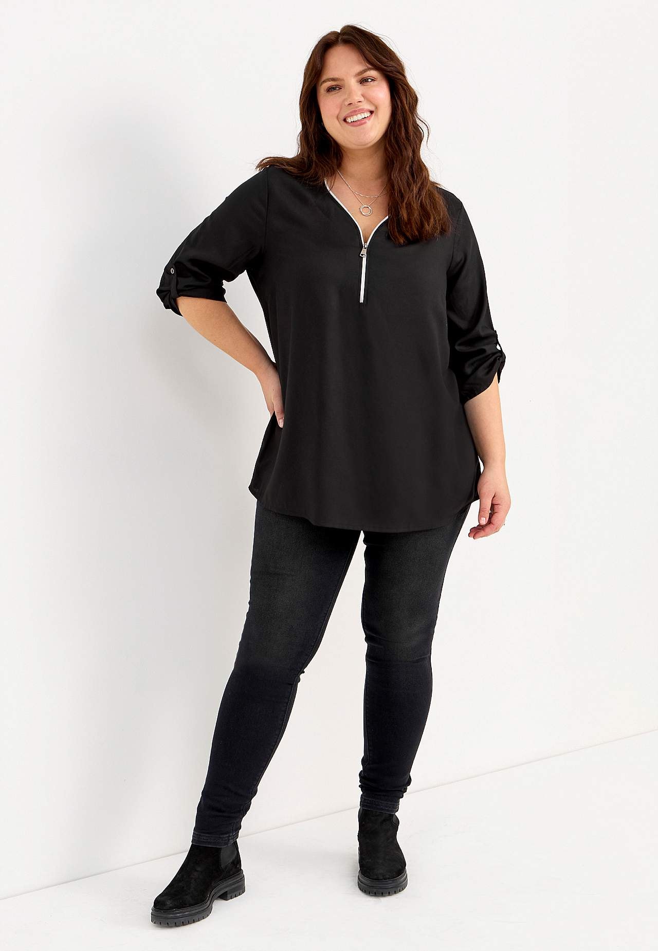 V-hals tuniek in twee lengtes