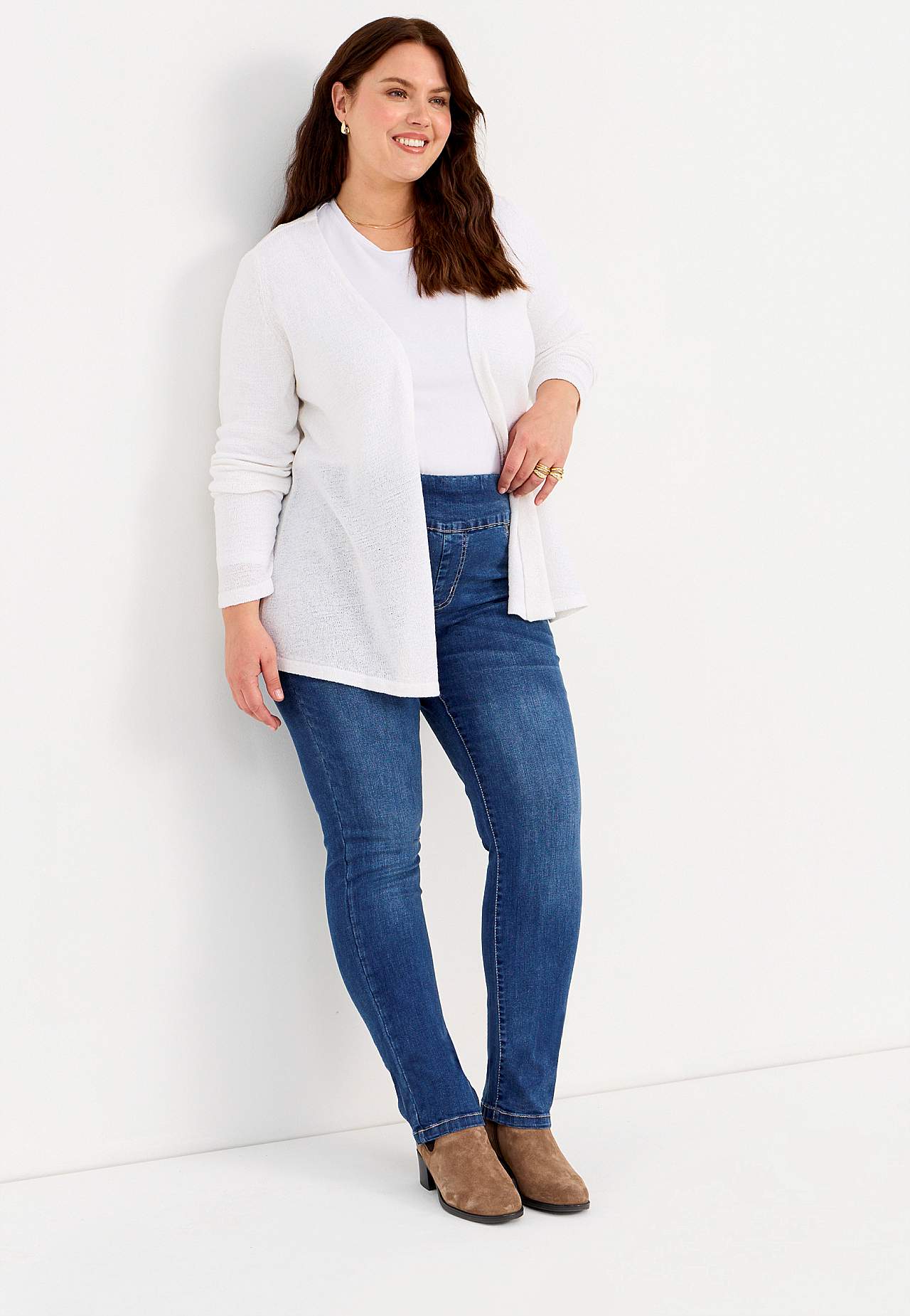 Elastische jegging met hoge elastische taille