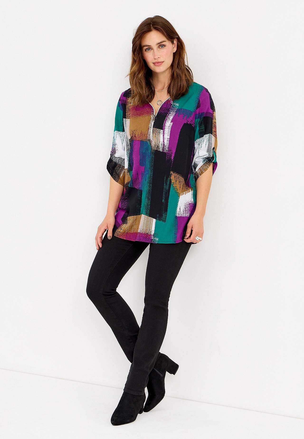 V-hals tuniek in twee lengtes