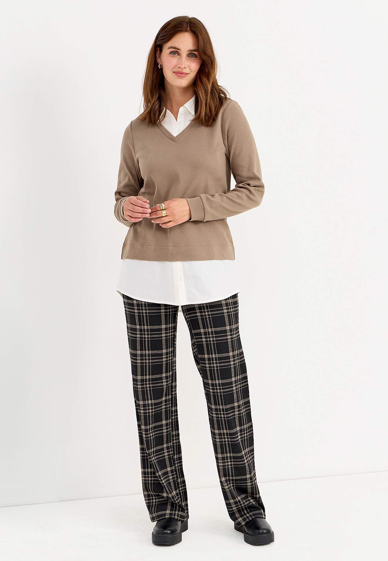 Jersey broek met rechte benen