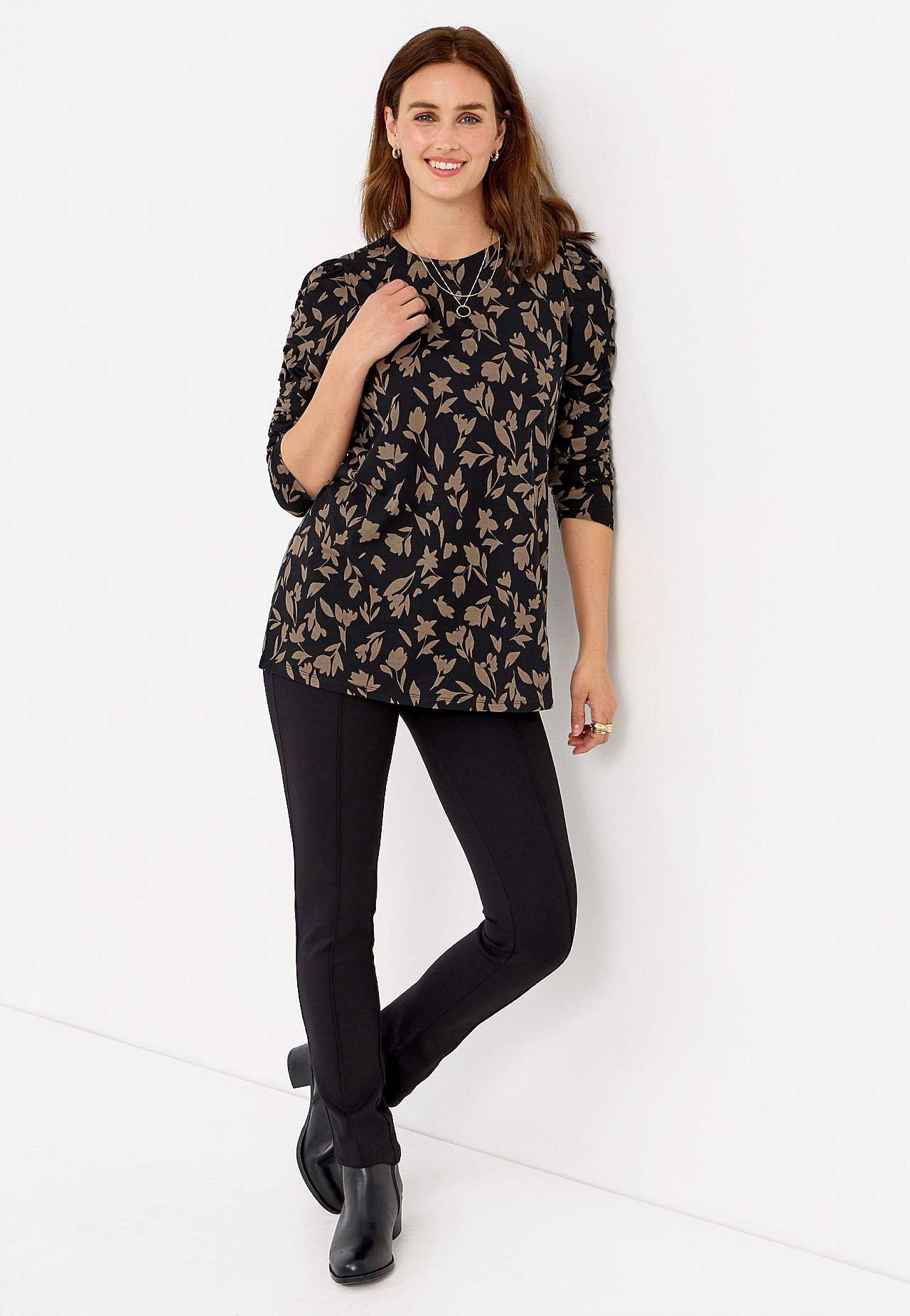 Met patroon jersey tuniek