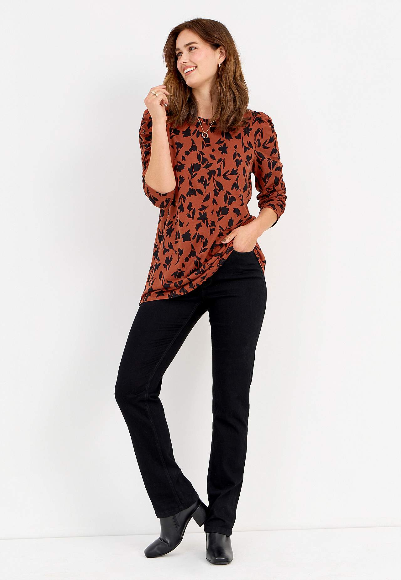 Met patroon jersey tuniek