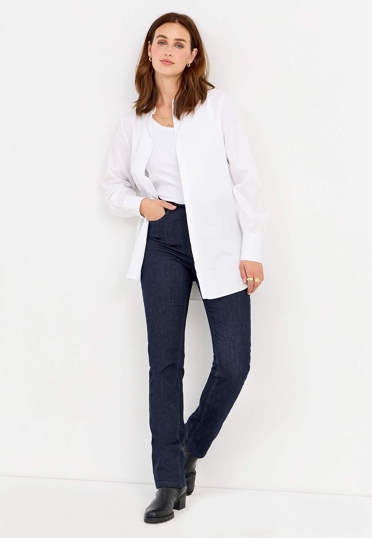 Stretch jeans met rechte pijpen - drie lengtes