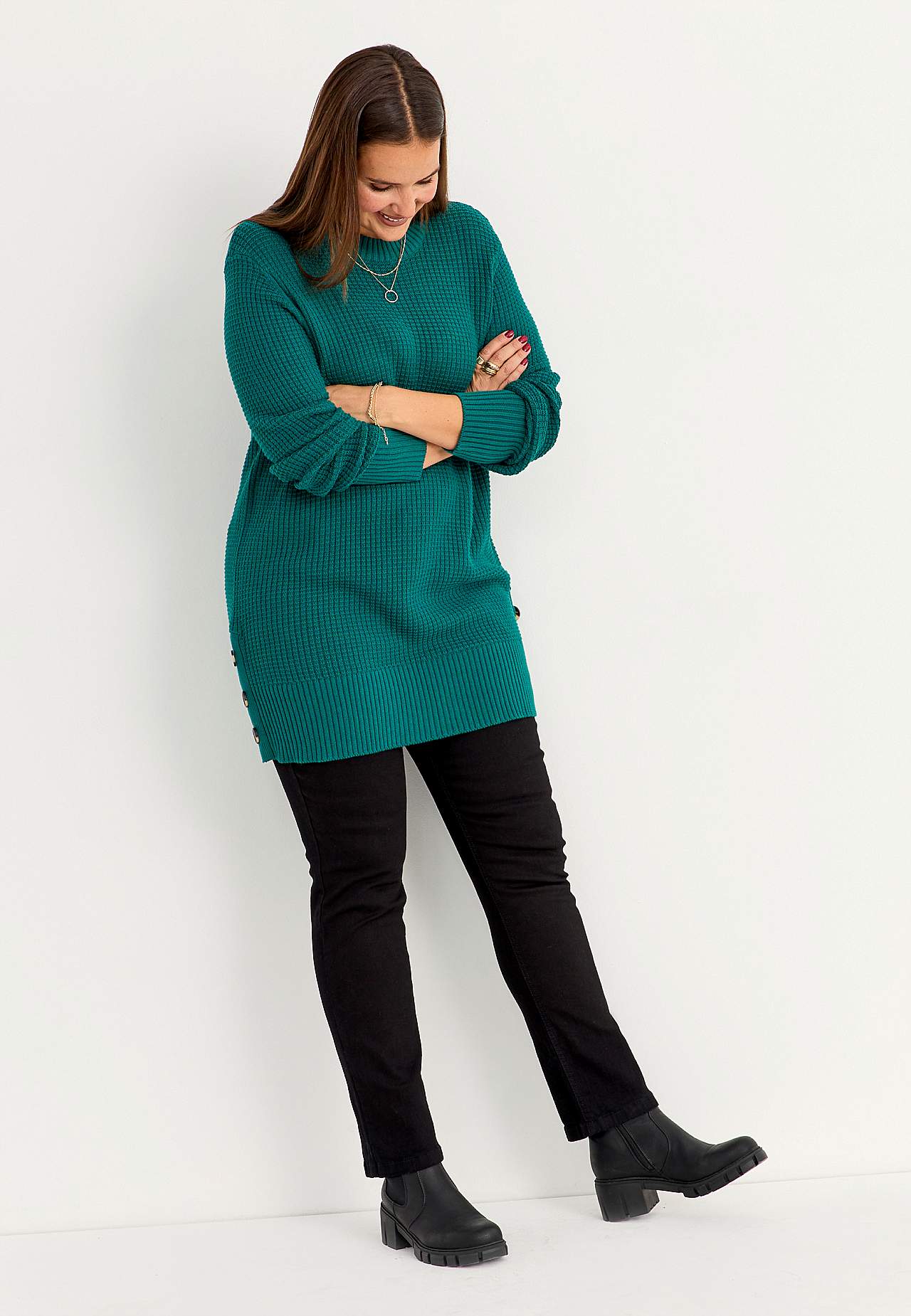 Structuurgebreide sweater