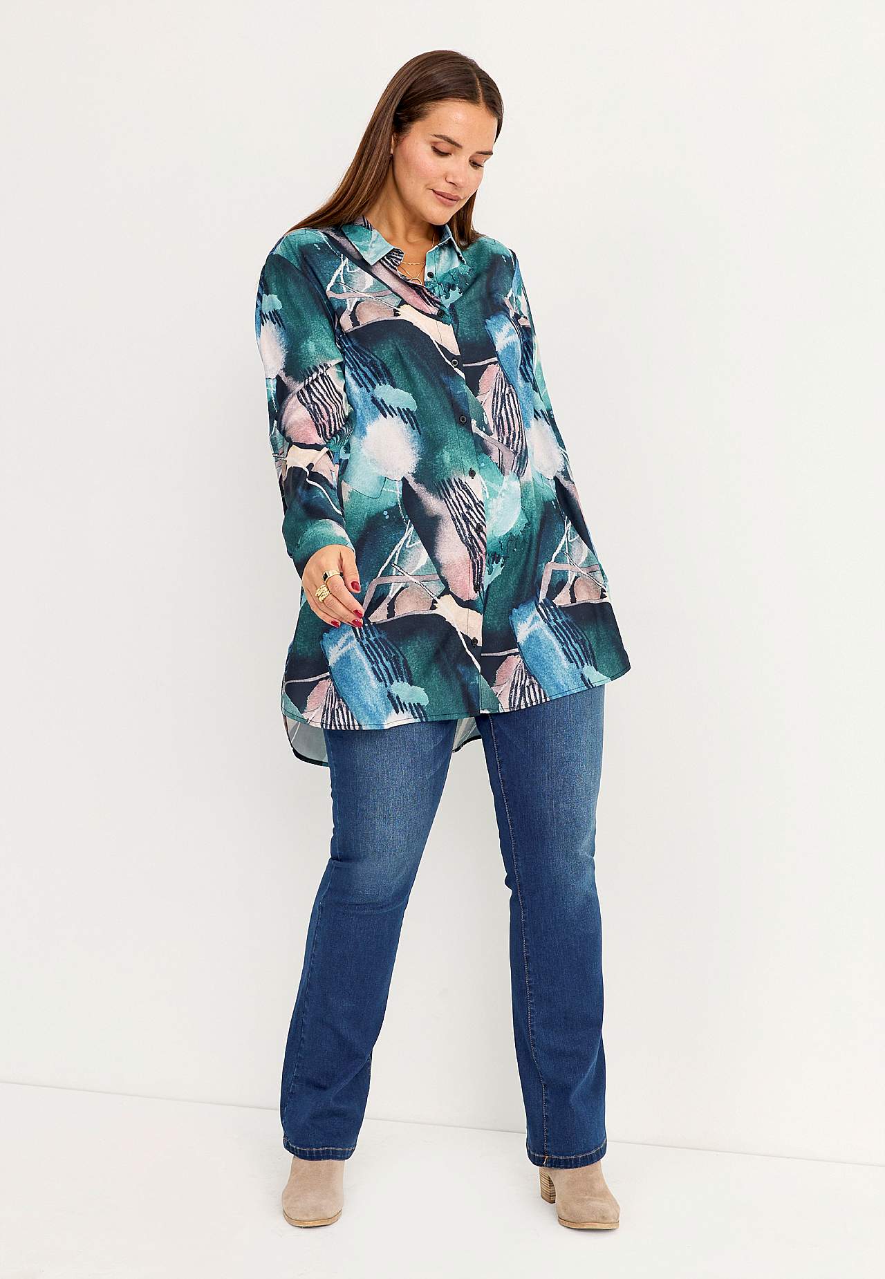 Lang shirt met knoppen