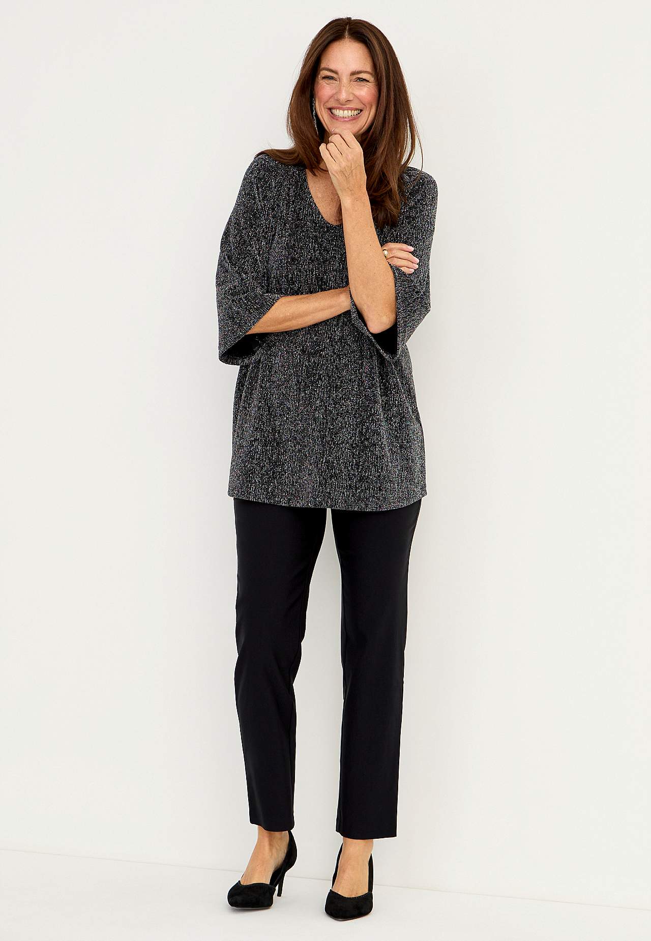 Feesttuniek met glitterdraden