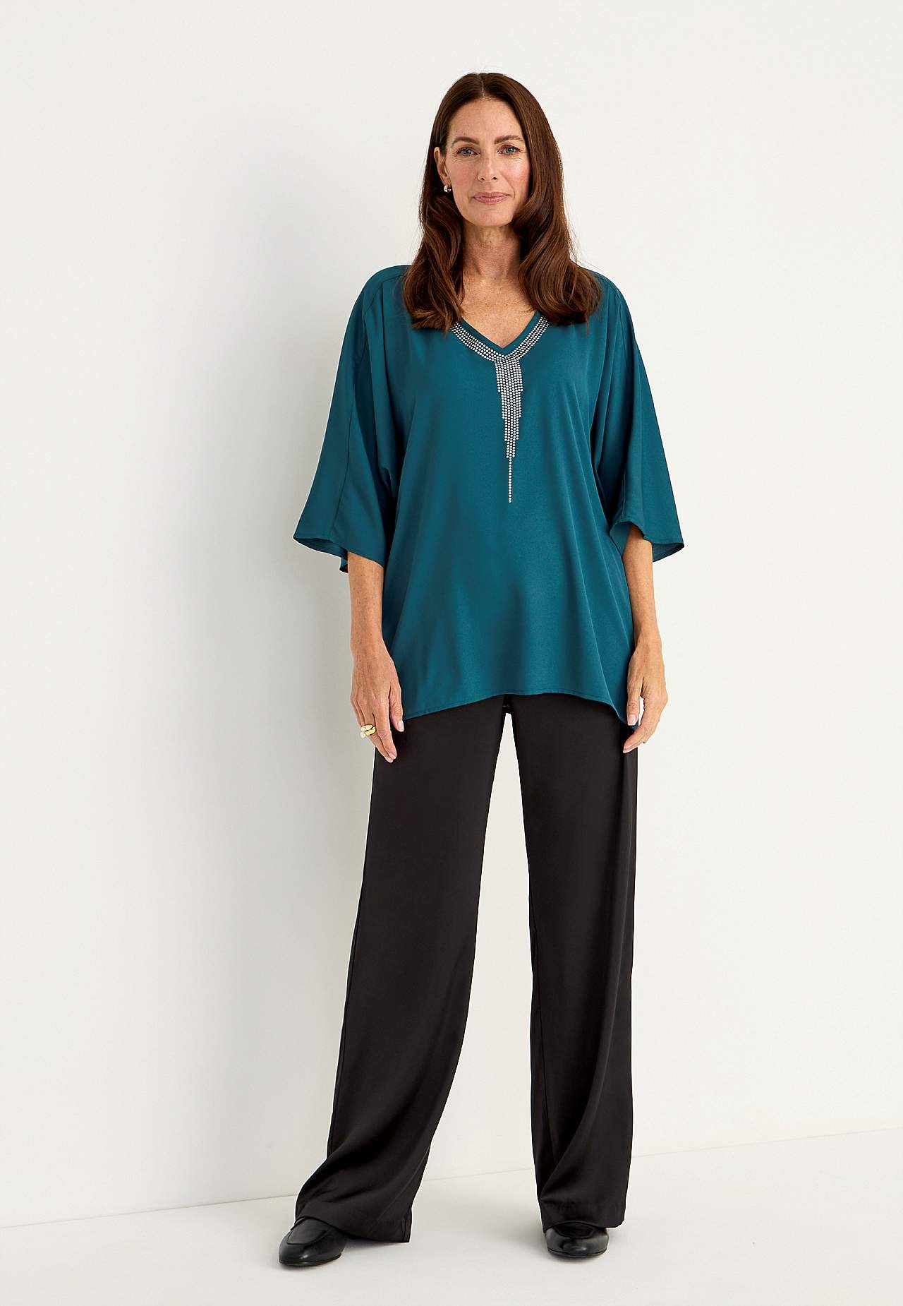 Feestblouse met genopt details