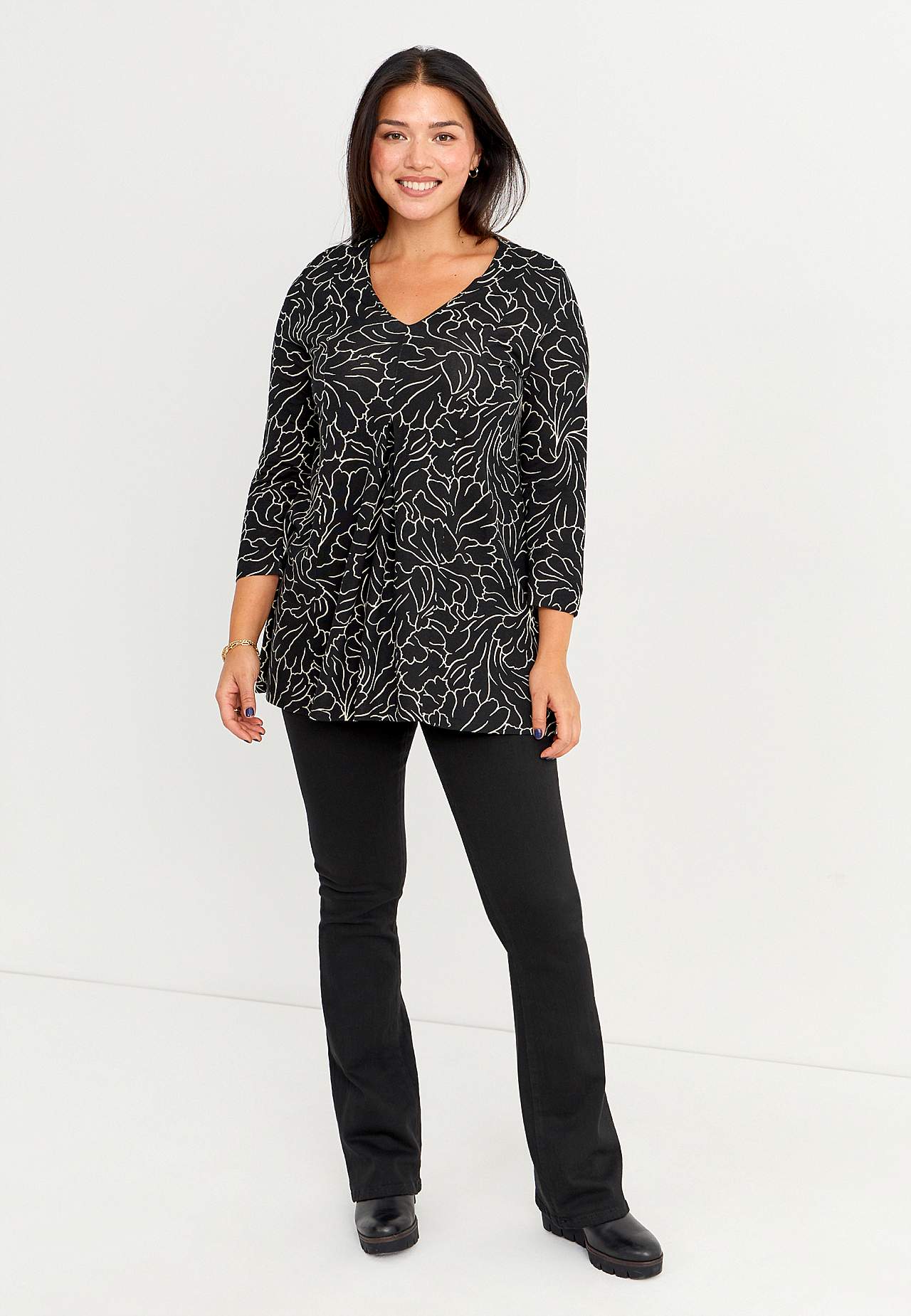 Jersey tuniek met een v-hals Priscilla