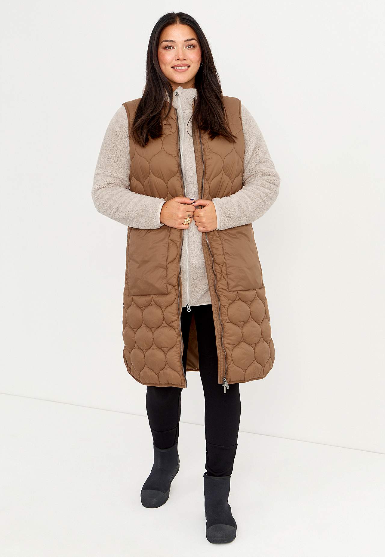 Knusse fleece-jas met capuchon