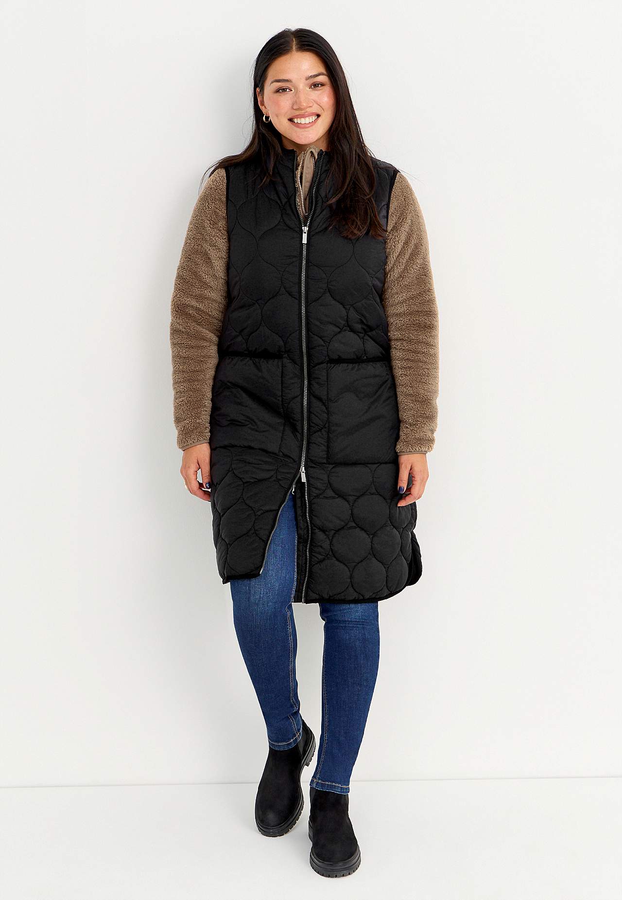 Knusse fleece-jas met capuchon
