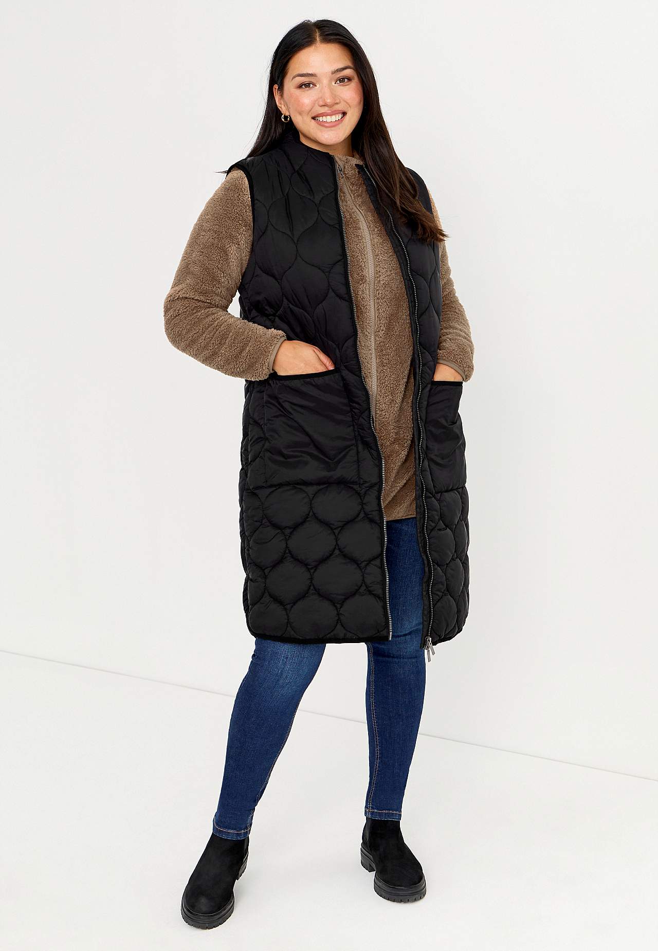 Knusse fleece-jas met capuchon