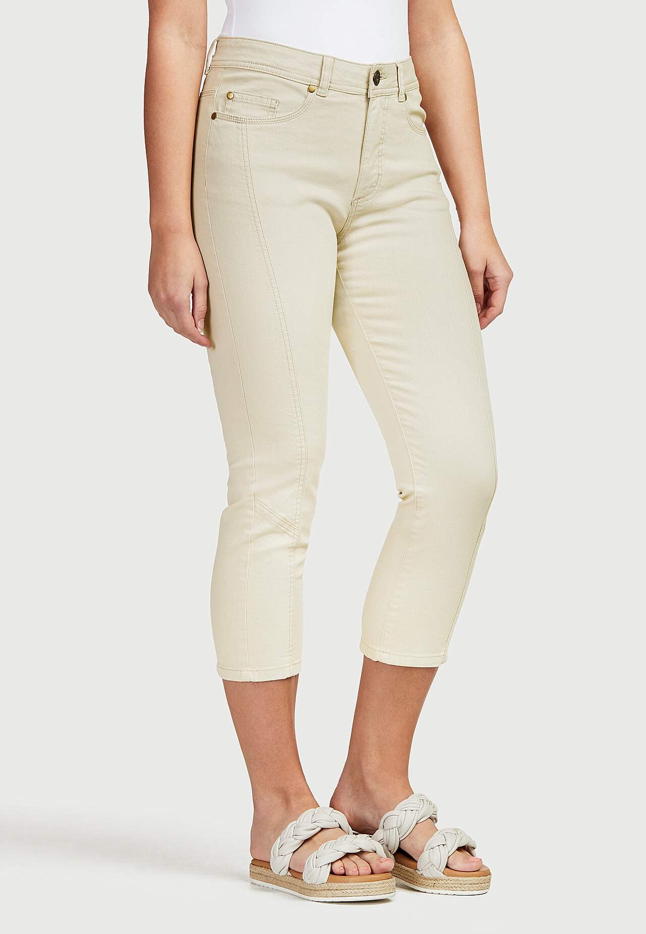 Cropped jeans met vijf zakken ontwerp