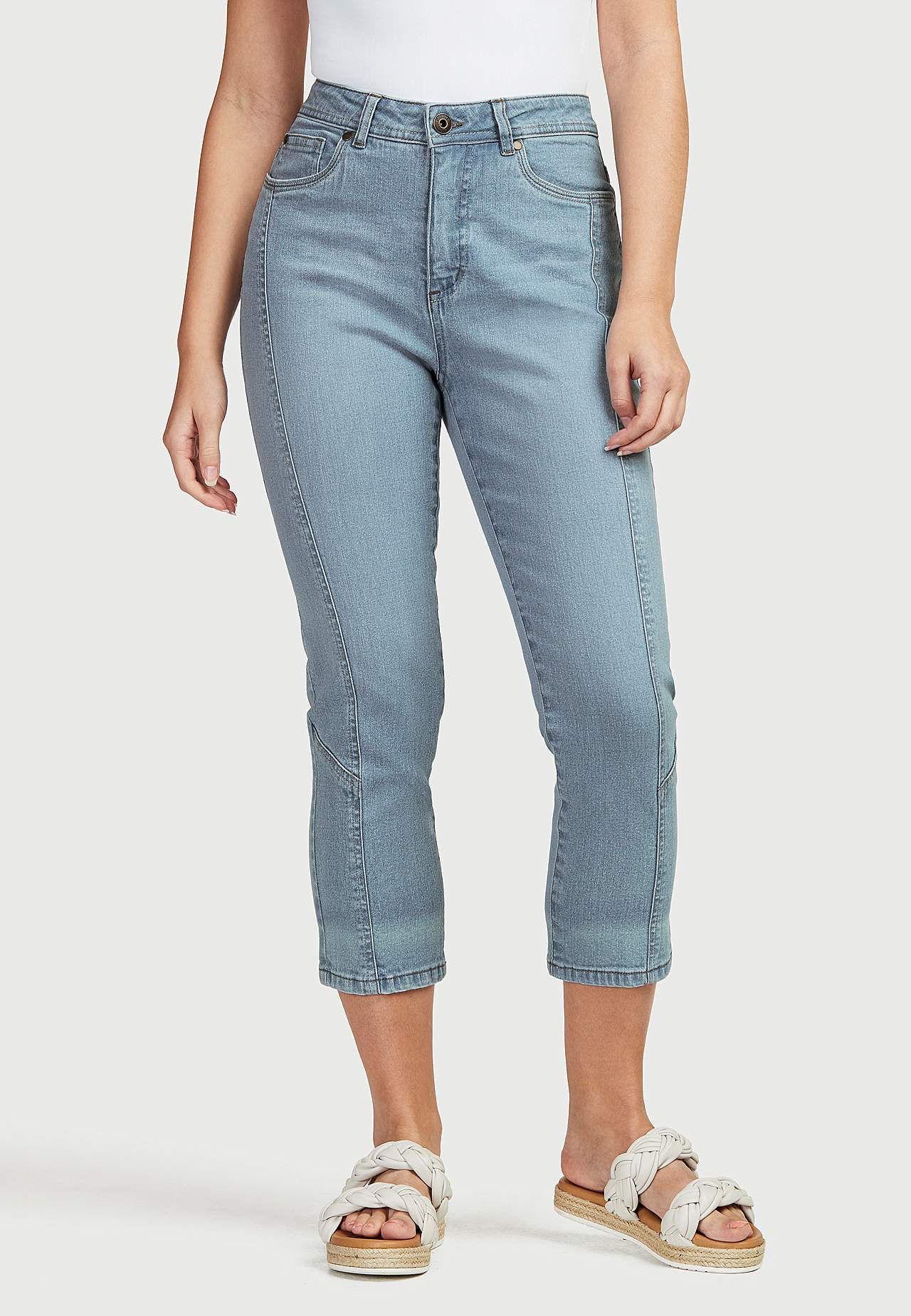 Cropped jeans met vijf zakken ontwerp
