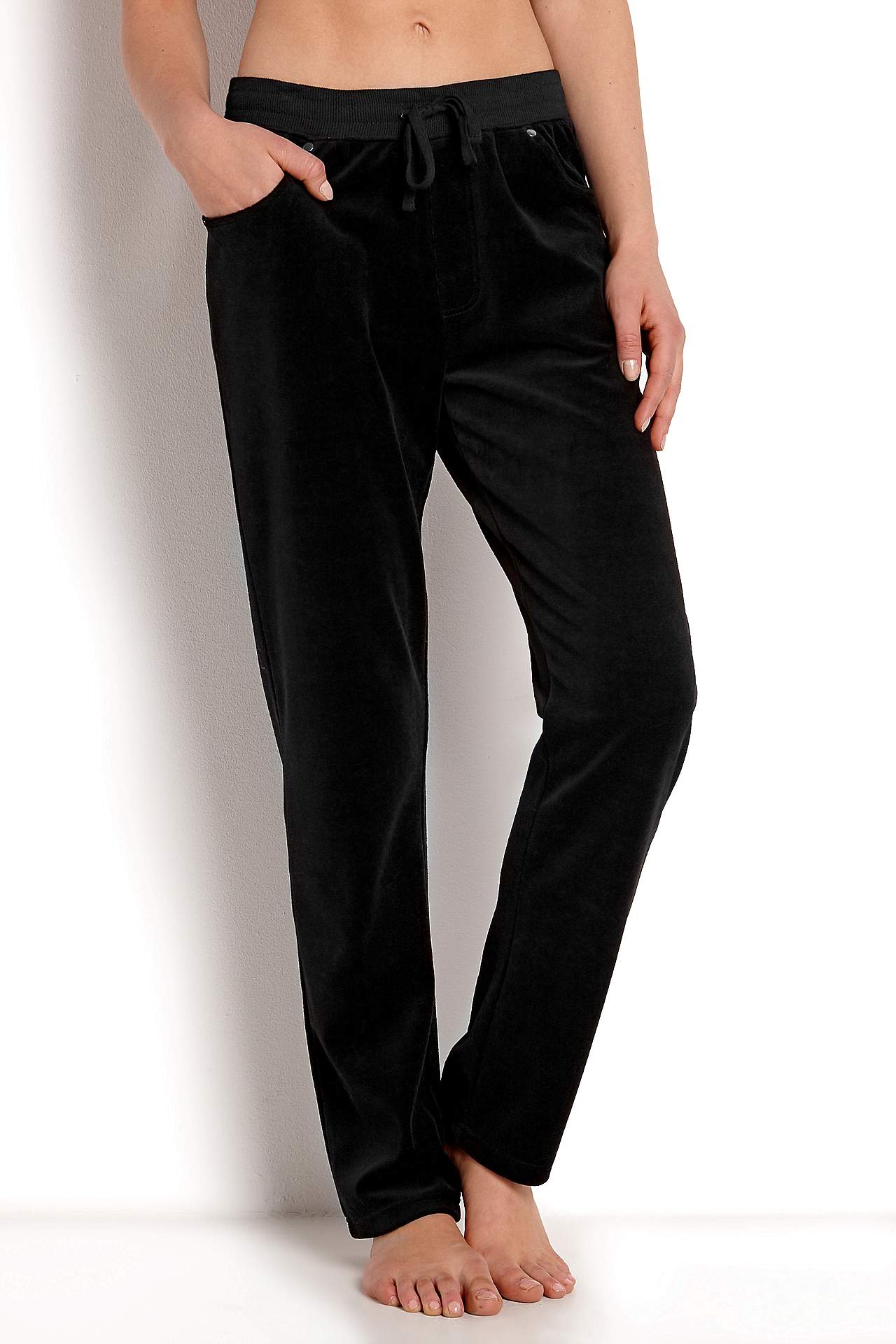 Broek van velours met rechte pijpen