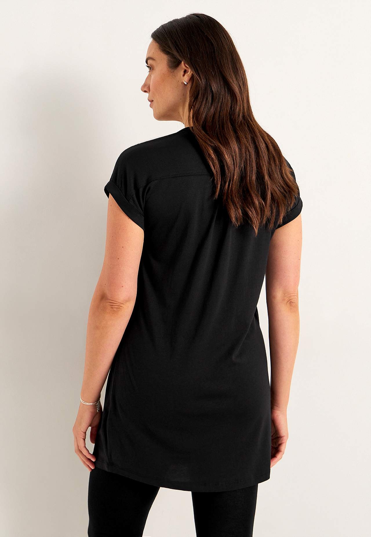 Jersey tuniek met metalen knoppen