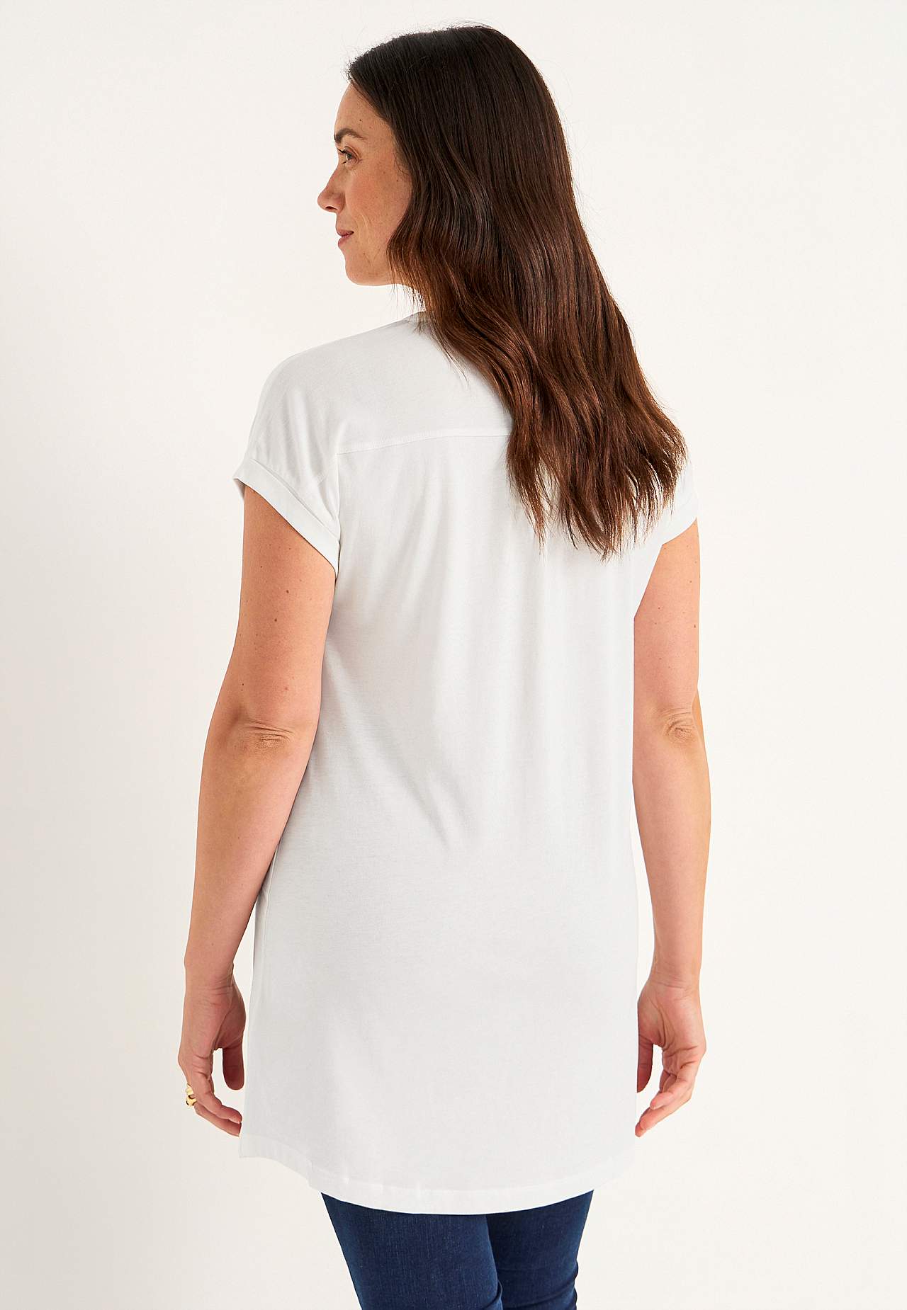 Jersey tuniek met metalen knoppen
