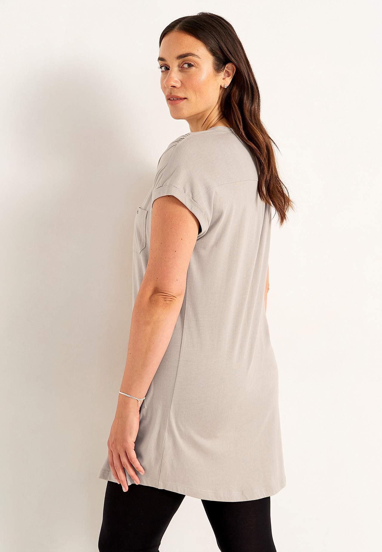 Jersey tuniek met metalen knoppen