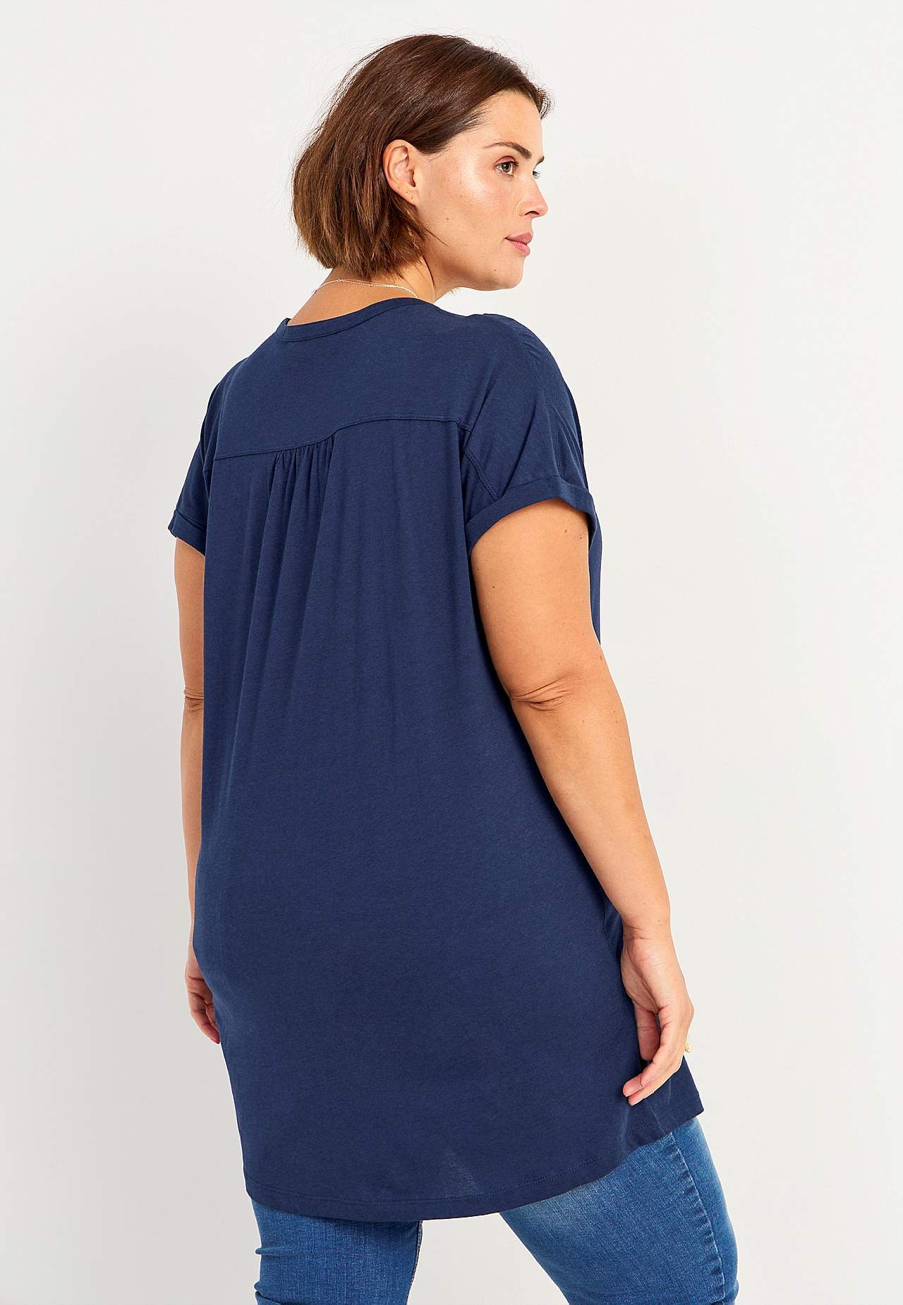 Jersey tuniek met metalen knoppen
