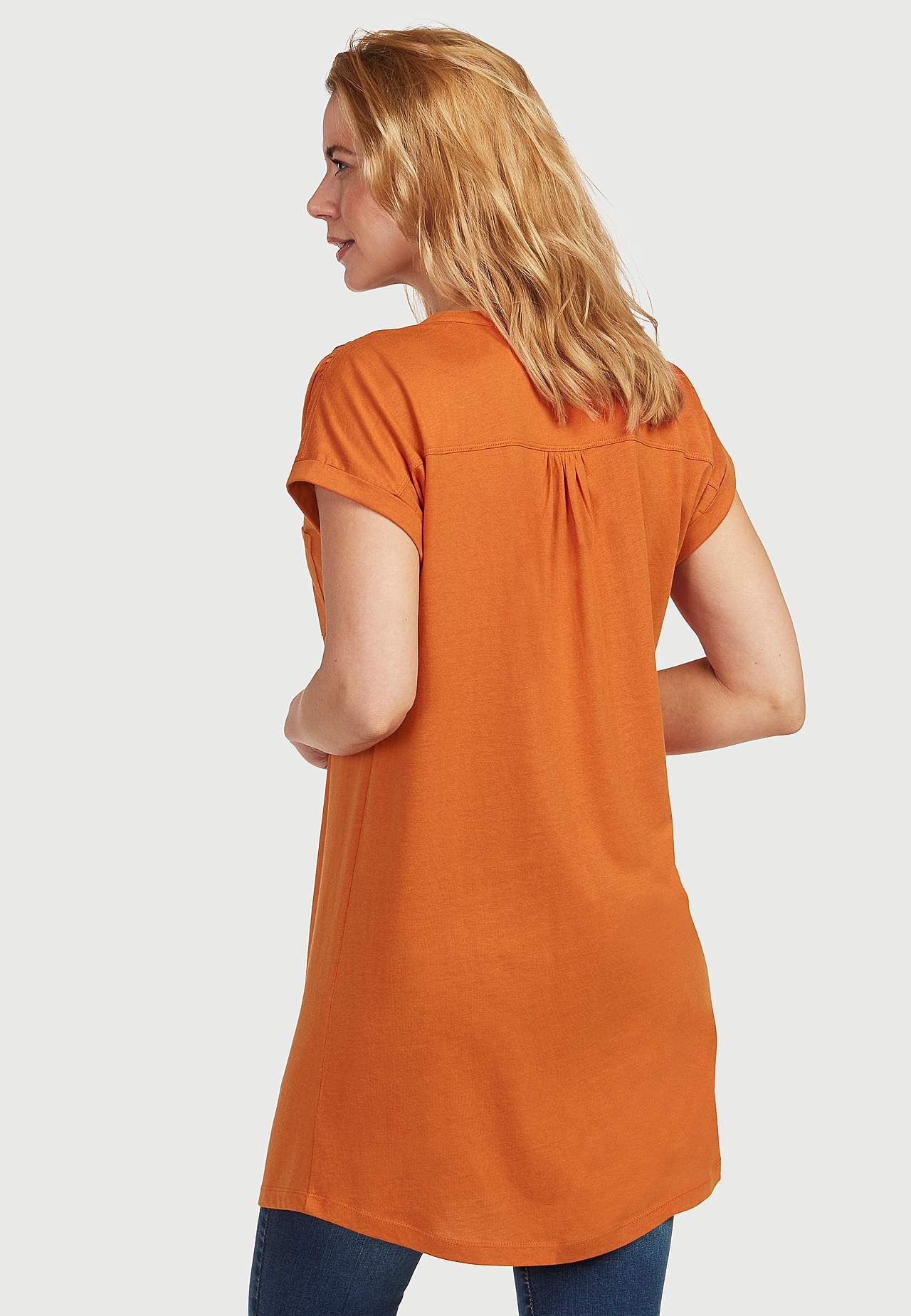 Jersey tuniek met metalen knoppen