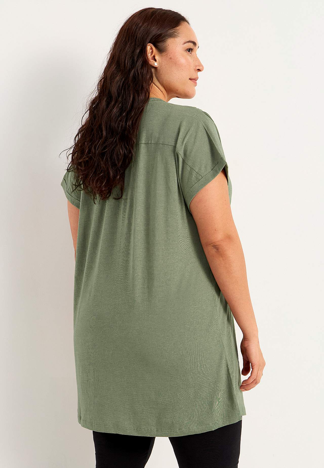 Jersey tuniek met metalen knoppen