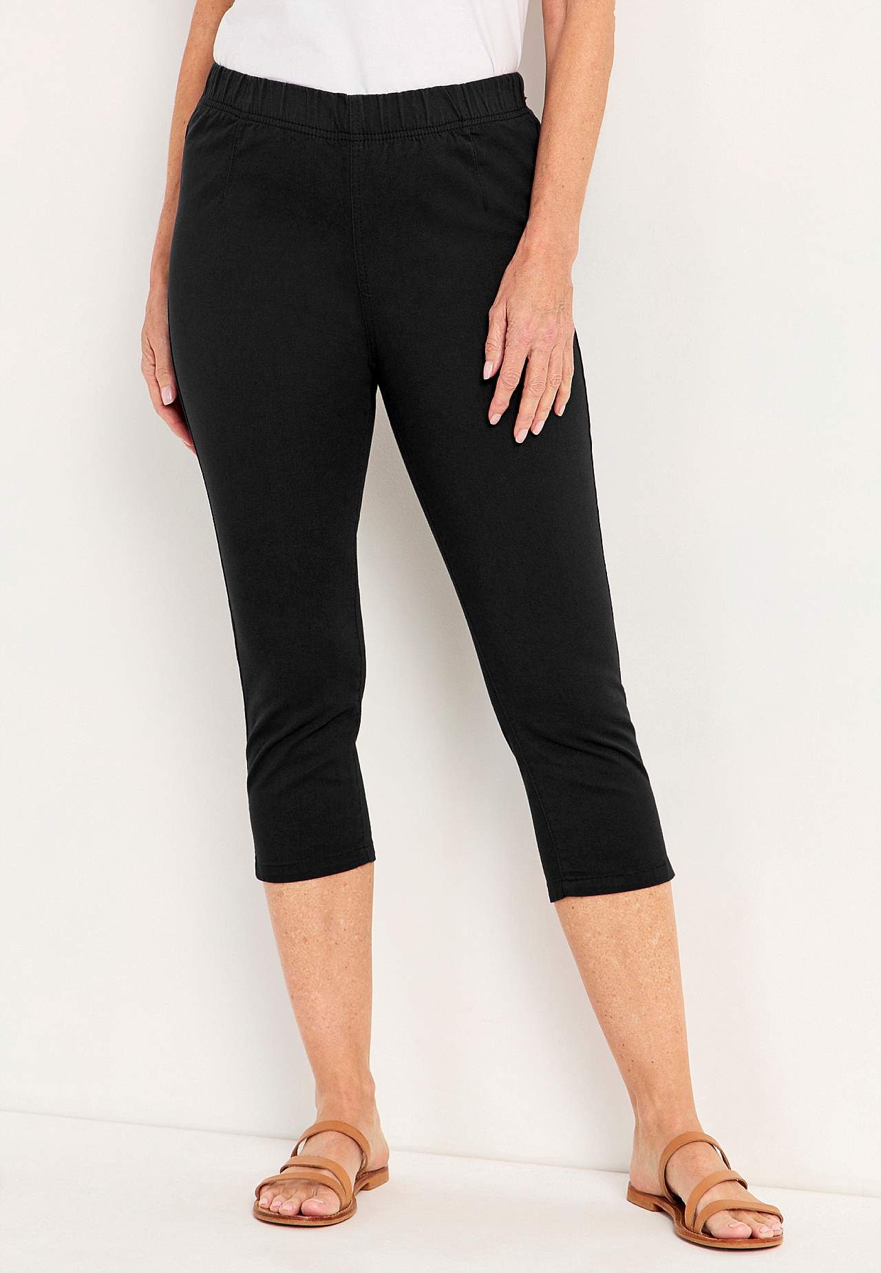 Comfortabelle capri broek van katoenen keperstof