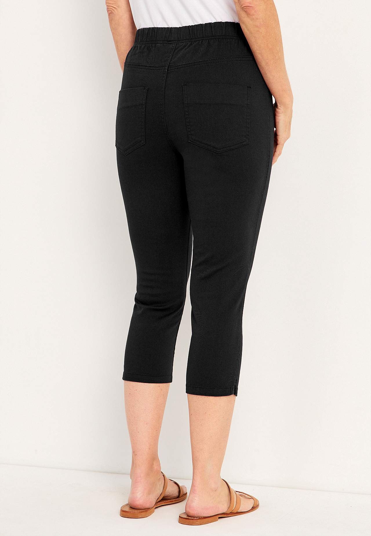 Comfortabelle capri broek van katoenen keperstof