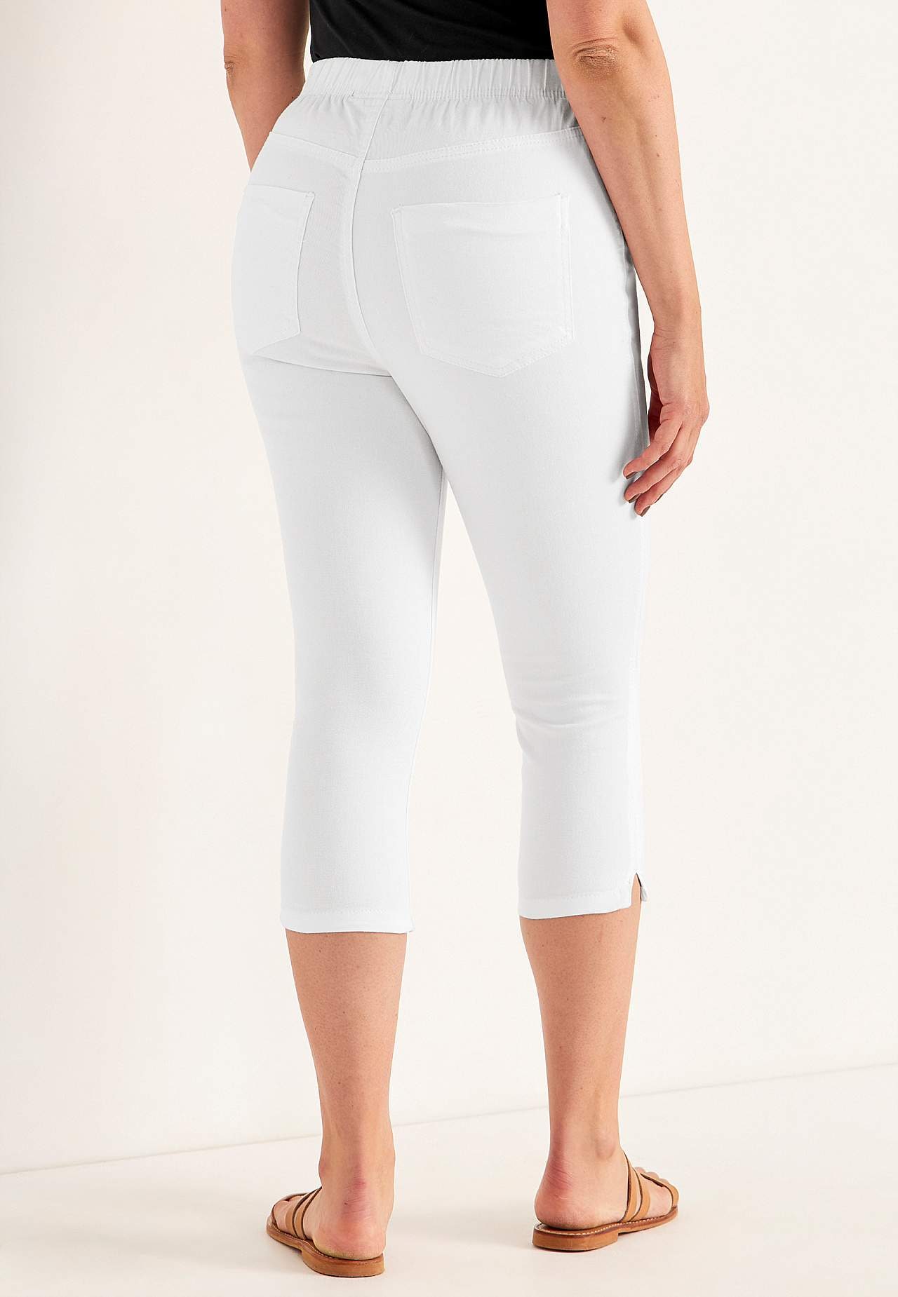 Comfortabelle capri broek van katoenen keperstof