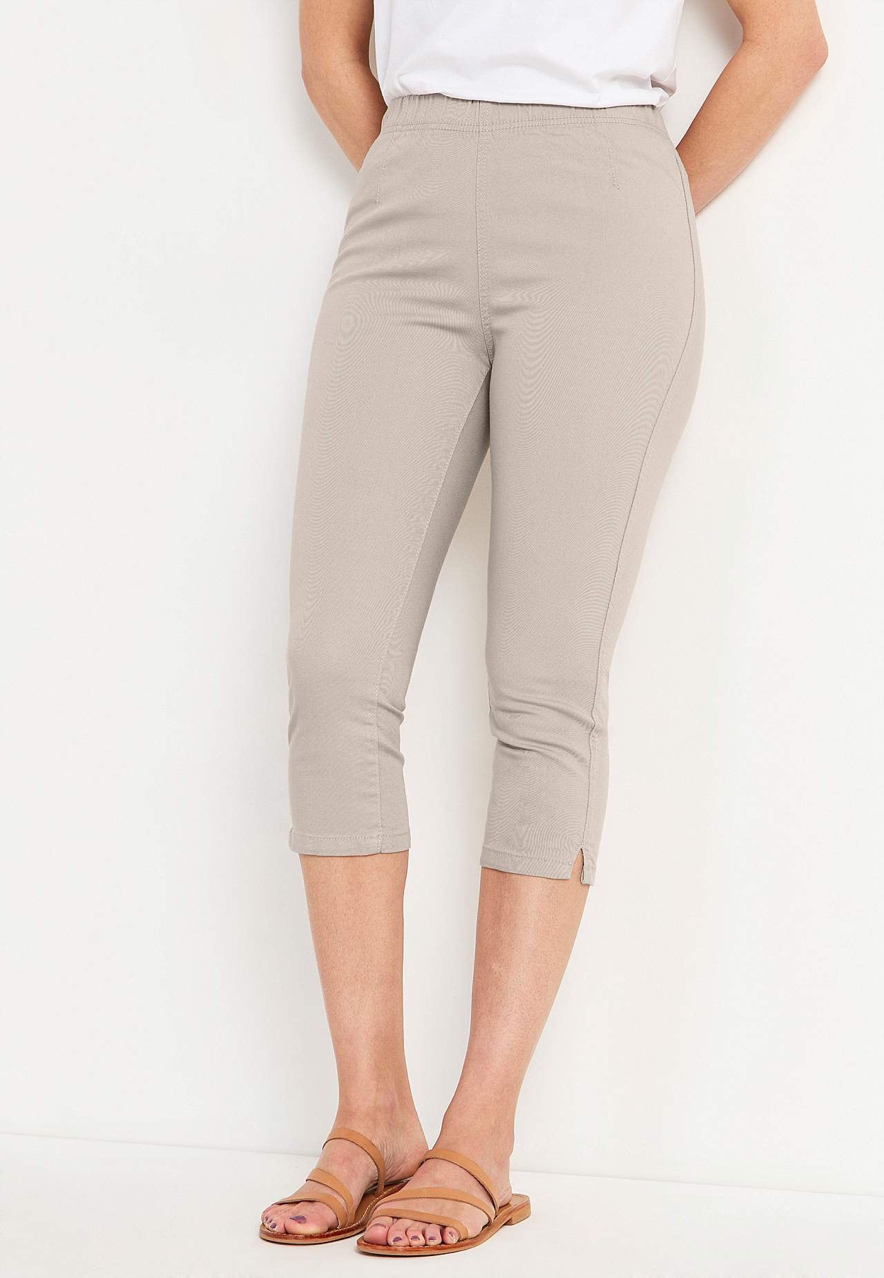 Comfortabelle capri broek van katoenen keperstof