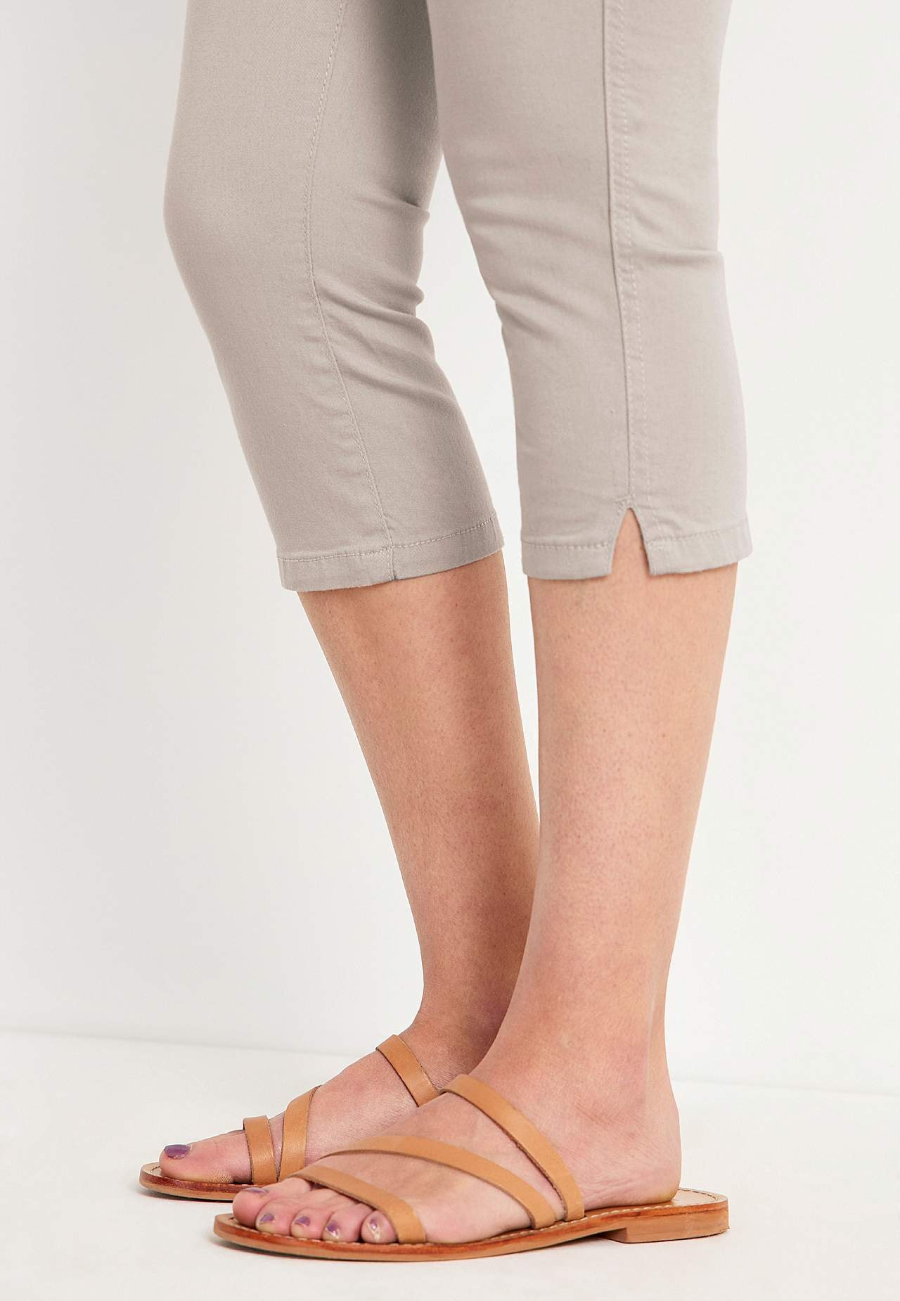 Comfortabelle capri broek van katoenen keperstof